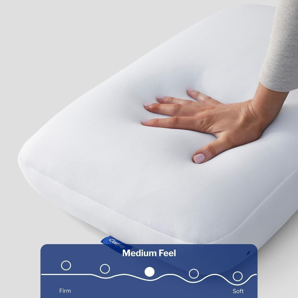 Almohada Híbrida Casper Estándar Blanca, Lavable y Firme
