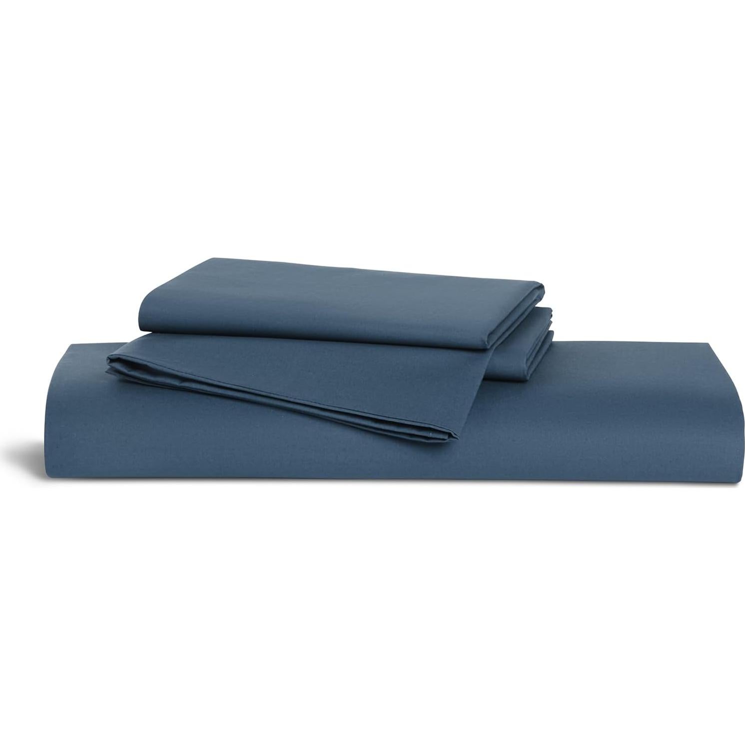 Juego de Sábanas Brooklinen Percale 4 Piezas 100% Algodón Completo Azul