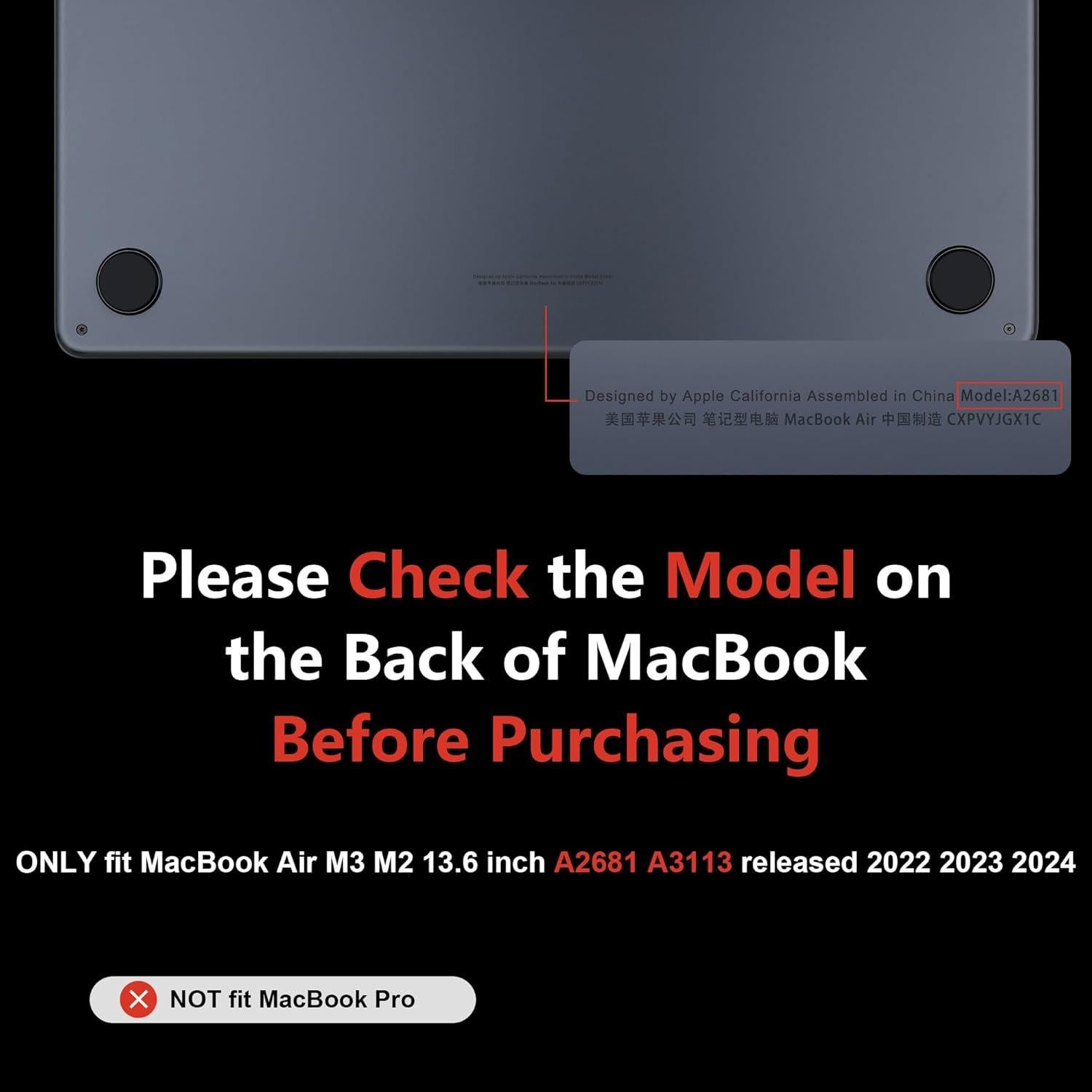 Funda MEEgoodo para MacBook Air 13.6" M4/M3/M2 Gris