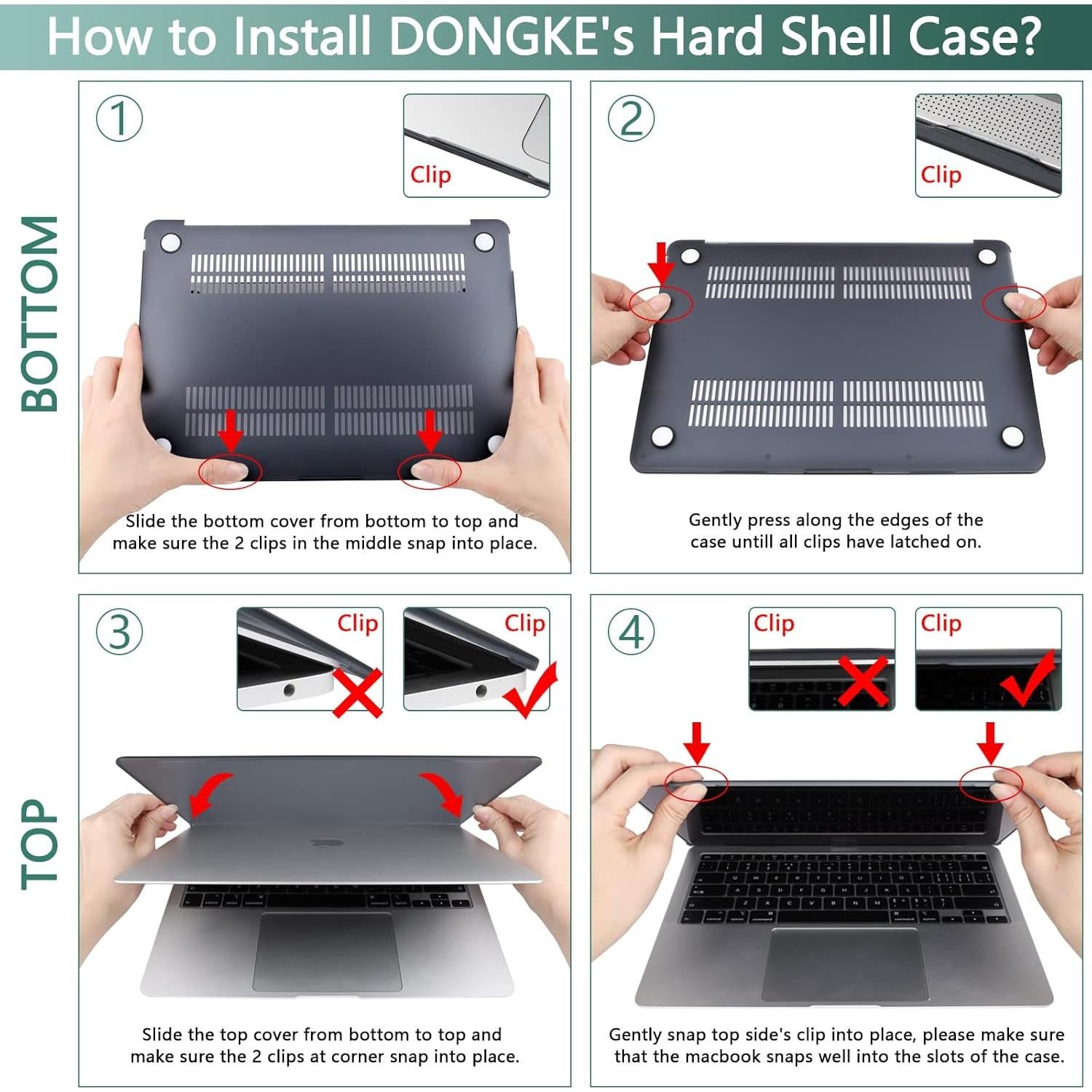 Funda DONGKE para MacBook Air 13.3" 2021-2018 Bosque