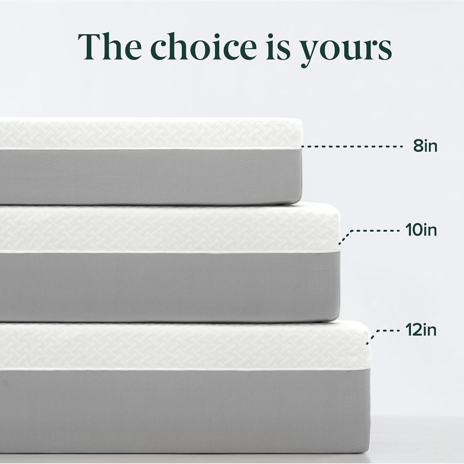 Colchón ZINUS Espuma Viscoelástica 8" Té Verde Individual