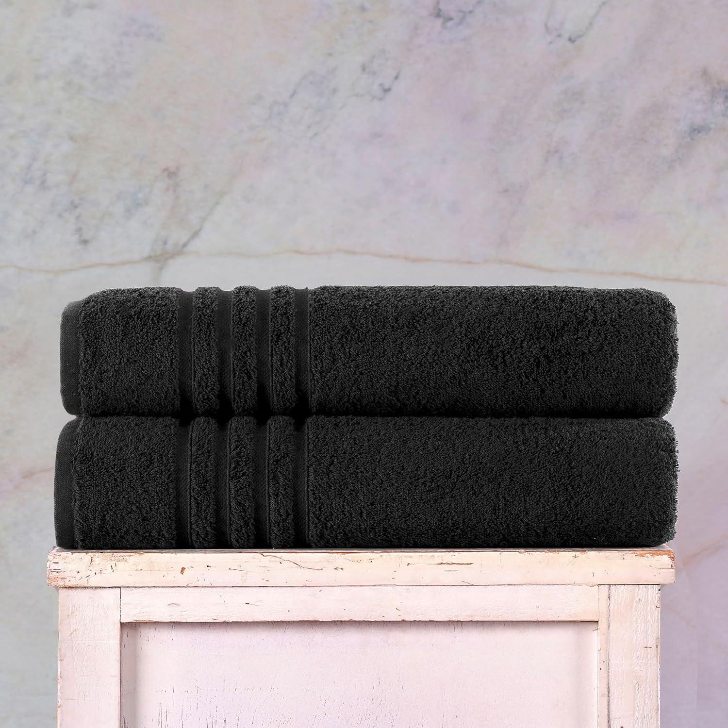 Toallas de Baño Jumbo Hawmam Linen 2 Piezas 100% Algodón Negro