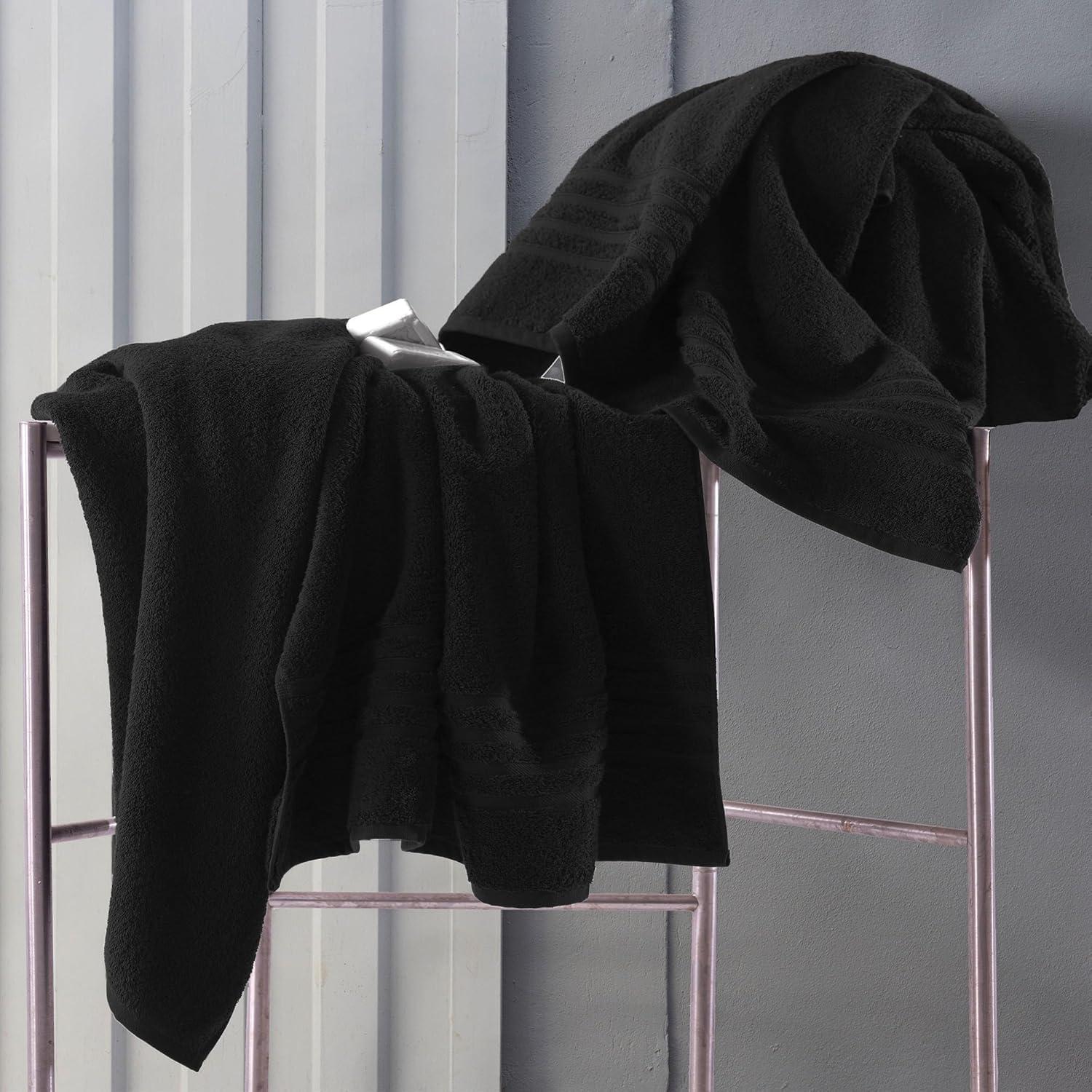 Toallas de Baño Jumbo Hawmam Linen 2 Piezas 100% Algodón Negro