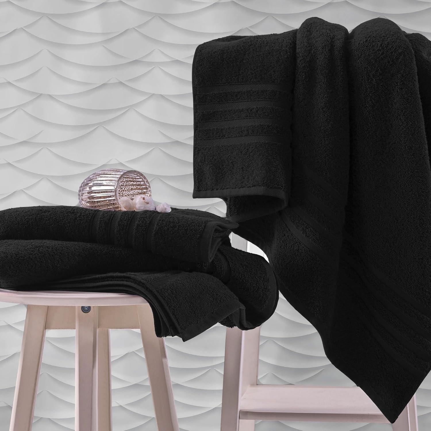 Toallas de Baño Jumbo Hawmam Linen 2 Piezas 100% Algodón Negro