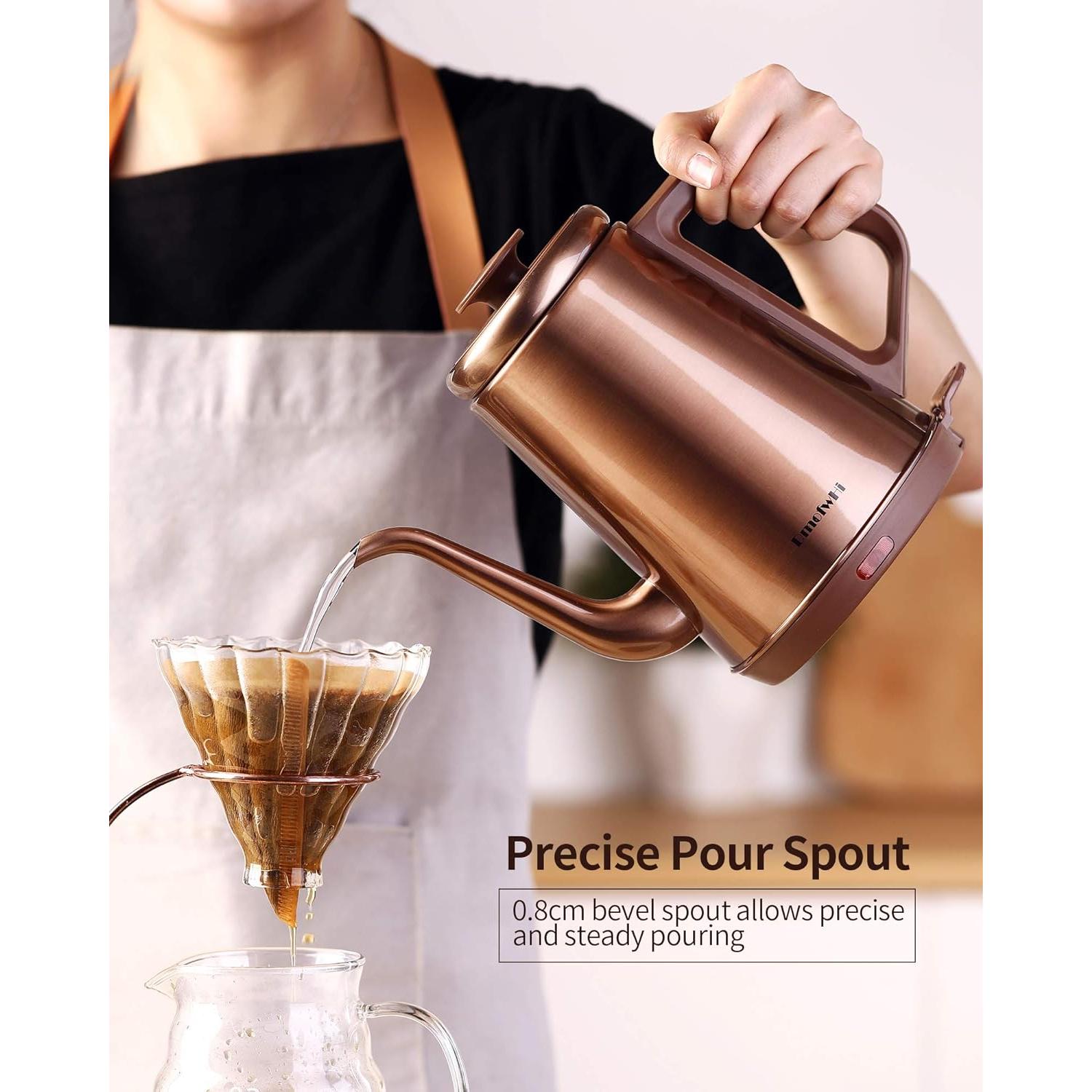 Hervidor Eléctrico DmofwHi 1000W 1.0L Acero Inoxidable Cobre