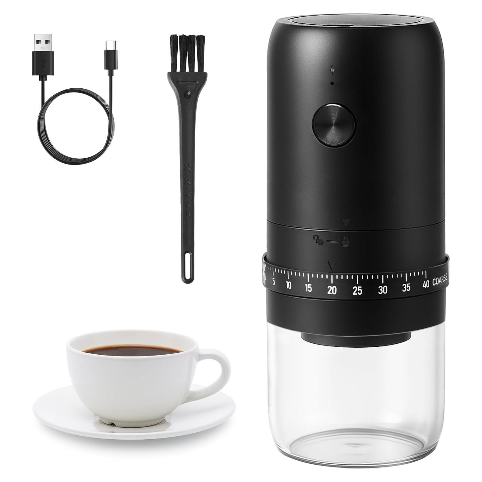 Molino de café eléctrico portátil Syaonrst 1800mAh 40 ajustes