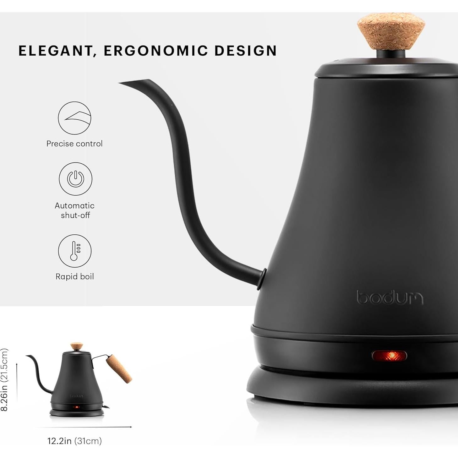 Tetera Eléctrica de Cuello de Ganso Bodum Melior 0.8L Acero Inoxidable