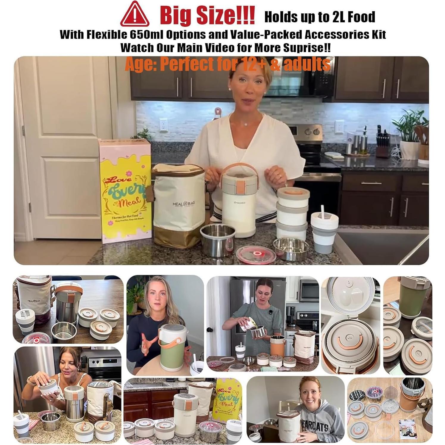 Termo de Comida Caliente GraceKit 2L Acero Inoxidable Verde