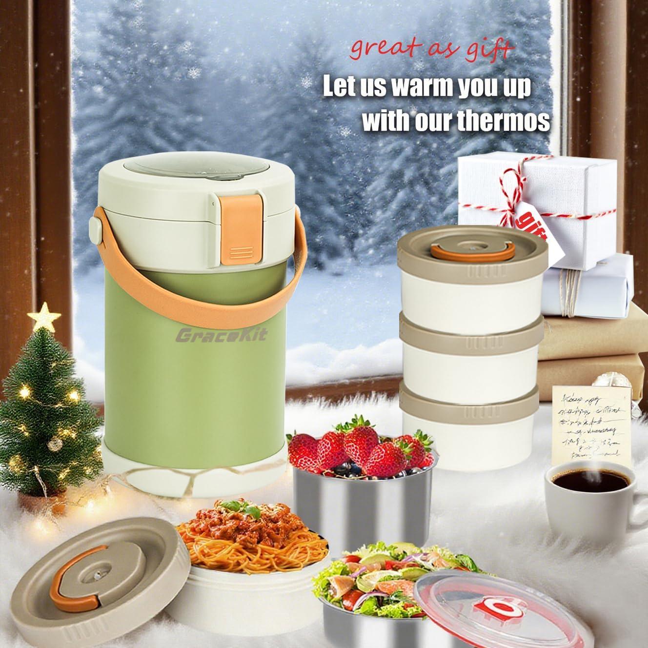 Termo de Comida Caliente GraceKit 2L Acero Inoxidable Verde