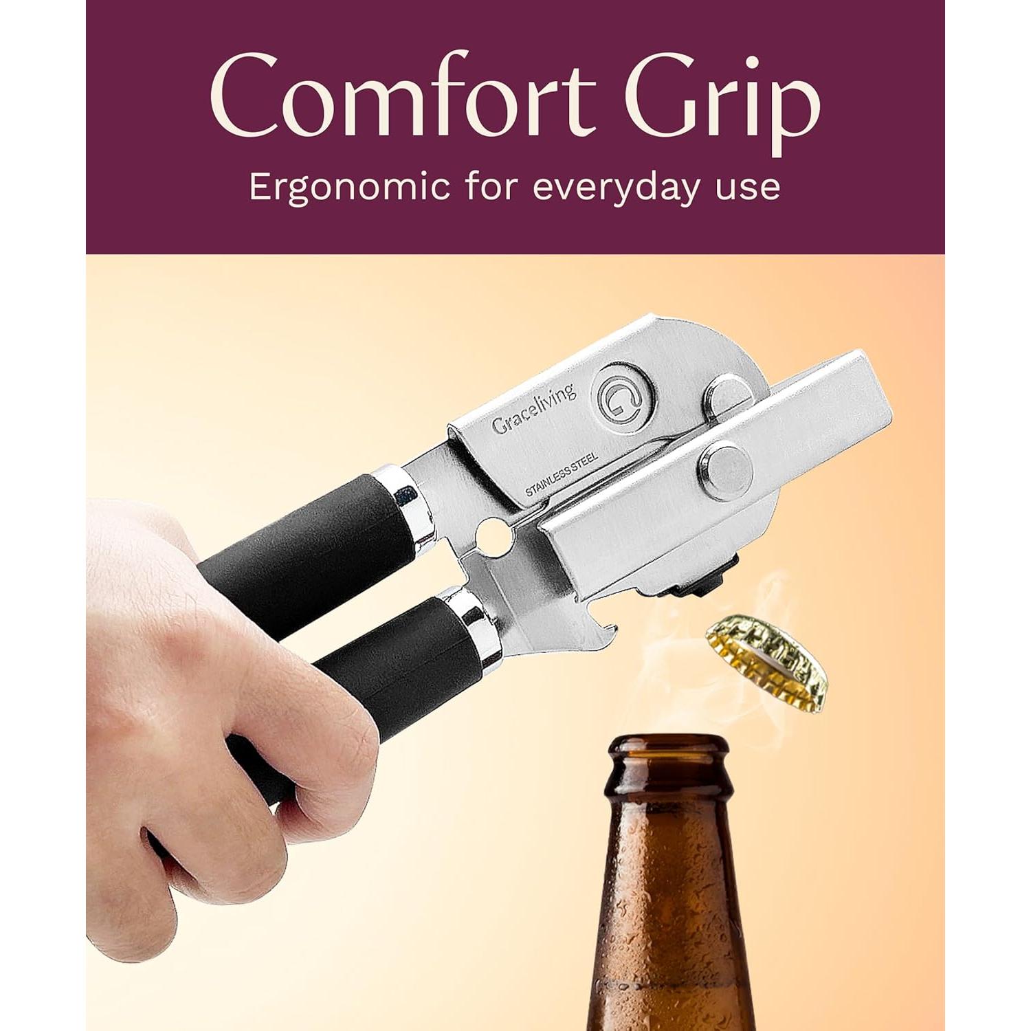 Abrelatas Manual Graceliving de Acero Inoxidable Negro