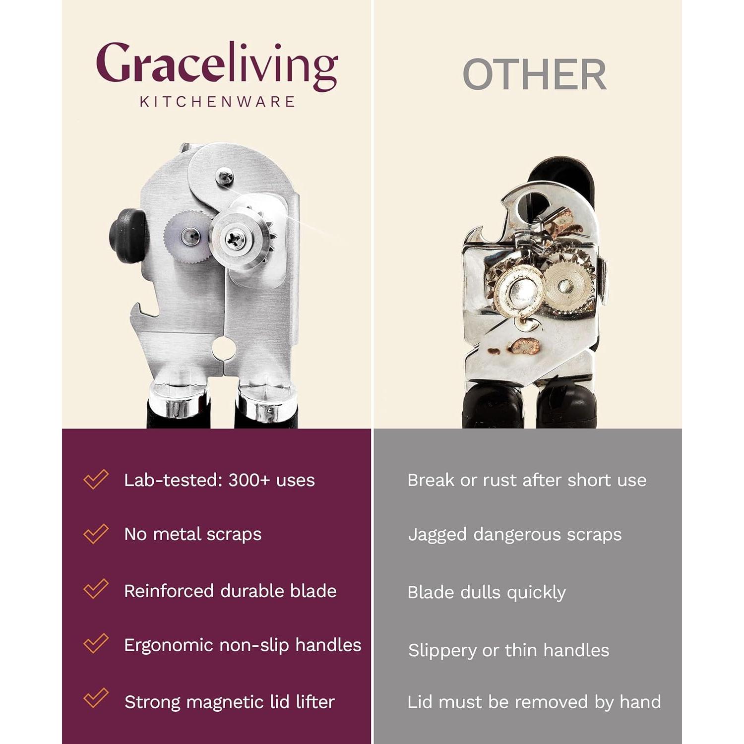 Abrelatas Manual Graceliving de Acero Inoxidable Negro