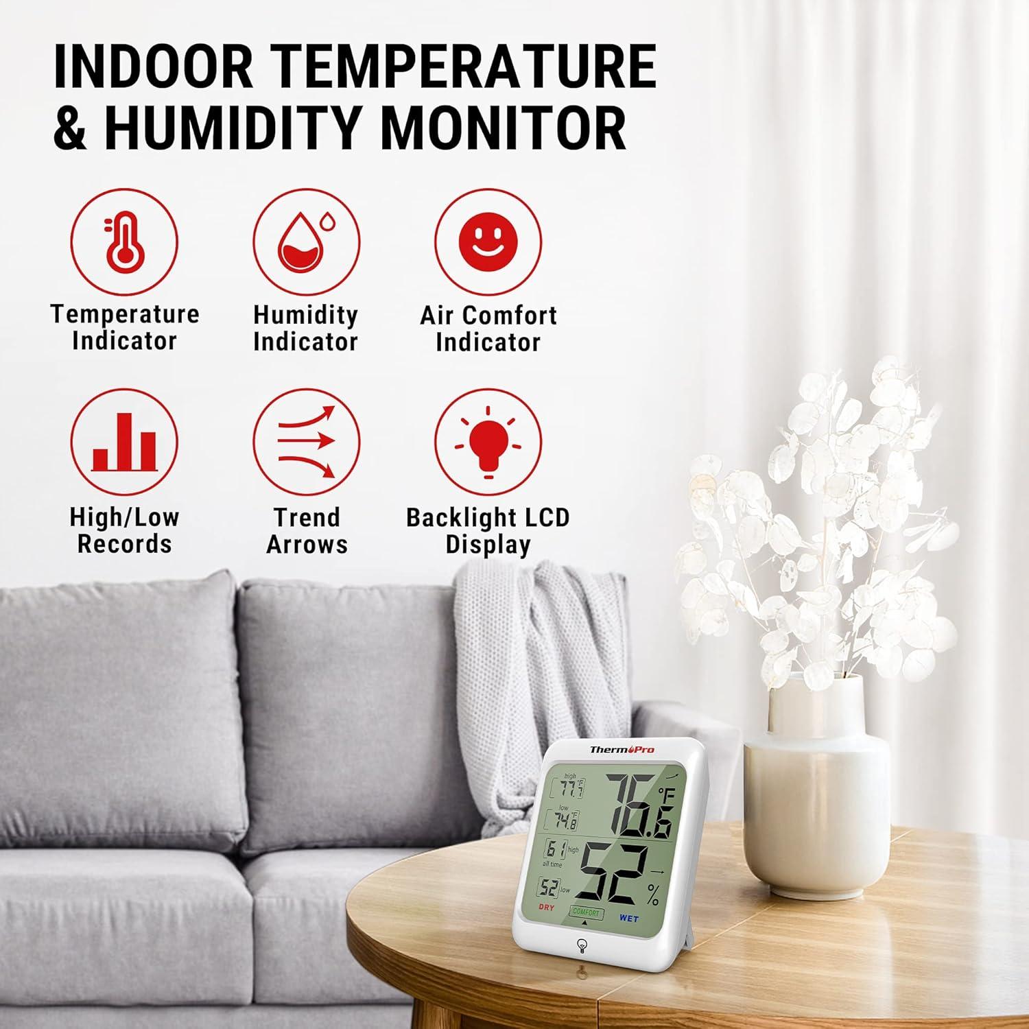 Termómetro Digital ThermoPro TP53 con Sensor de Humedad