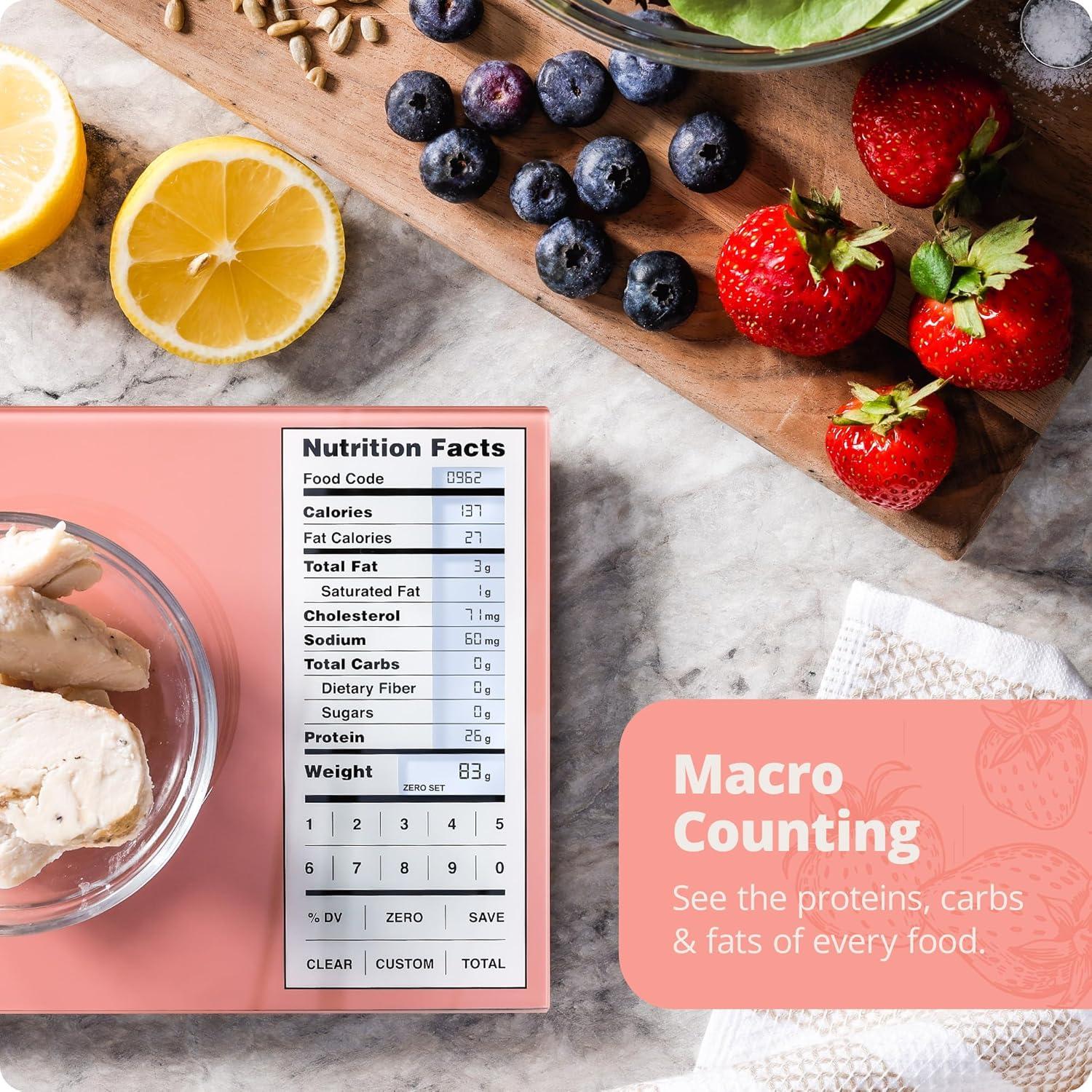 Báscula de Nutrición Greater Goods Rosa Coral 23.66x15.24cm