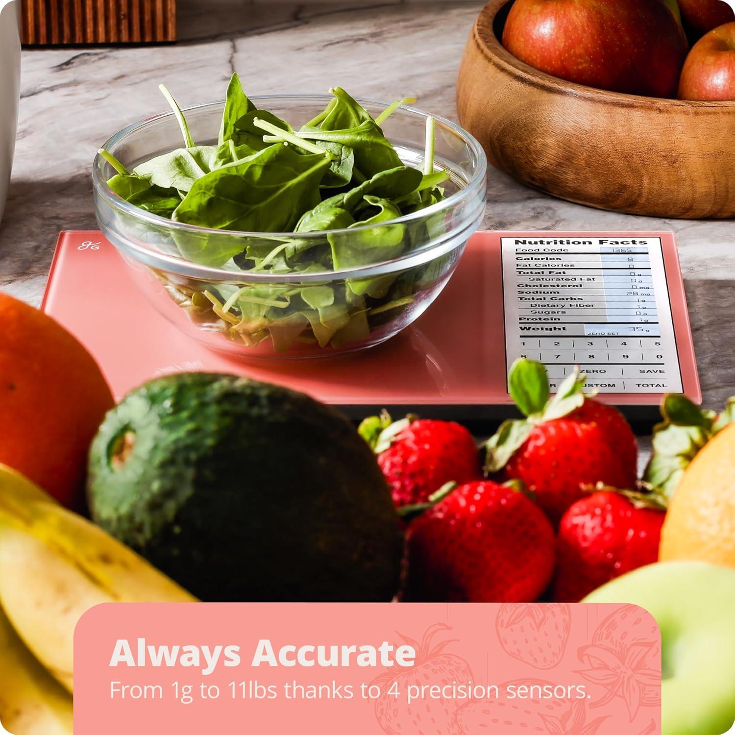 Báscula de Nutrición Greater Goods Rosa Coral 23.66x15.24cm