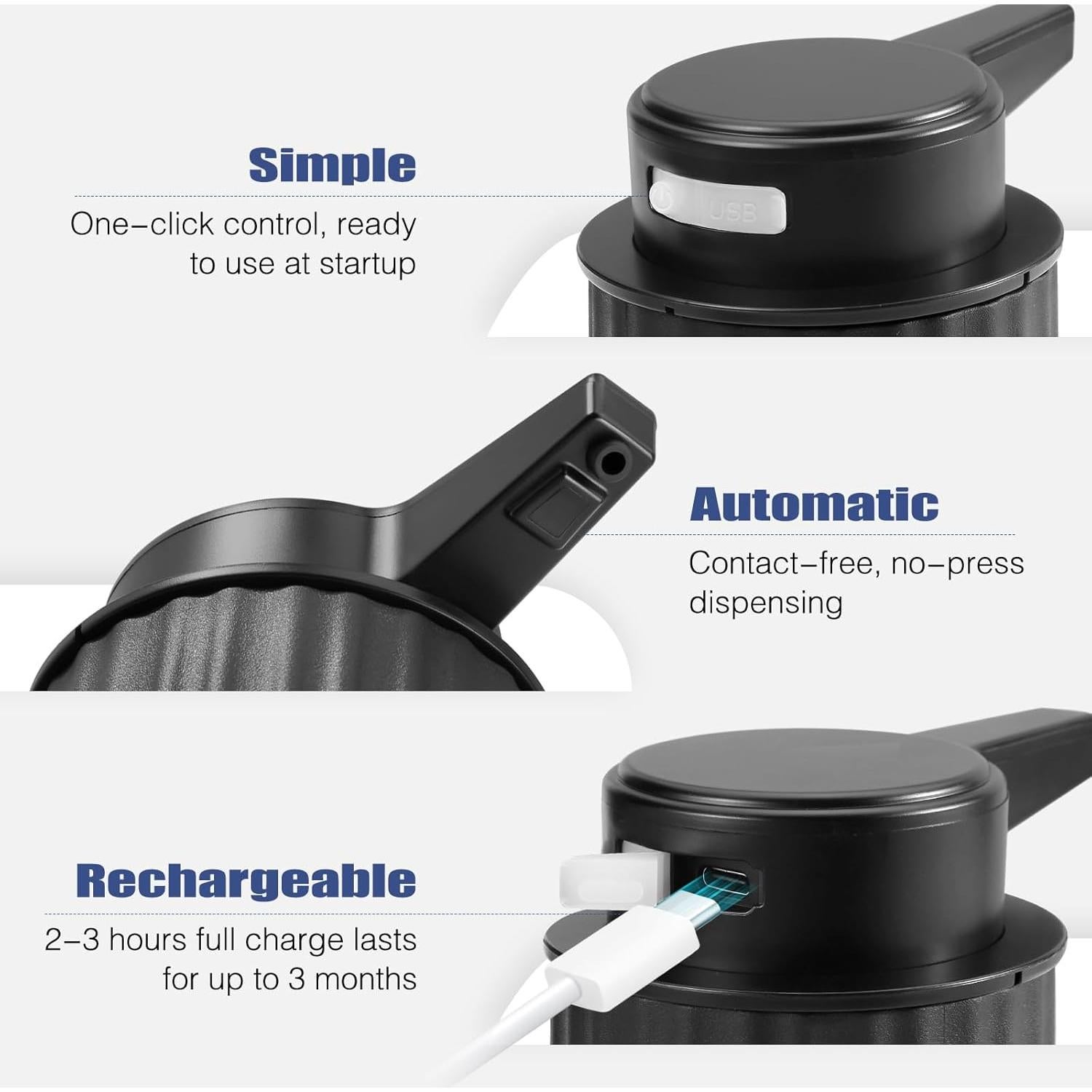 Dispensador Automático de Jabón Espumoso Blancel 9oz Negro