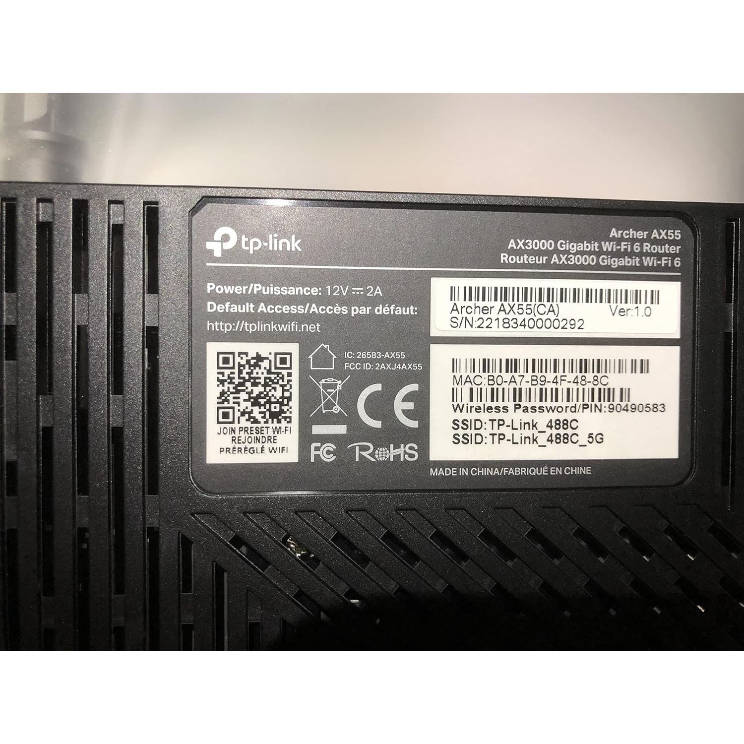 Router TP-Link Archer AX55 Wi-Fi 6 Doble Banda 3000 Mbps