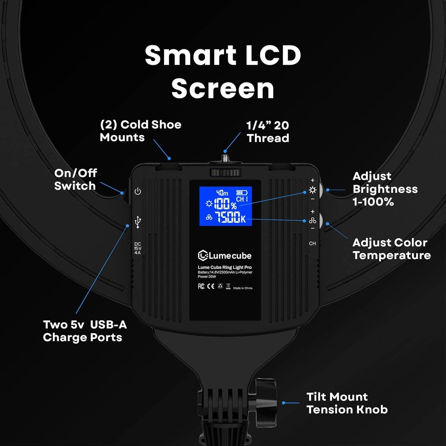 Luz de Anillo Pro Inalámbrica Lume Cube LC-RINGPRO - Ajustable