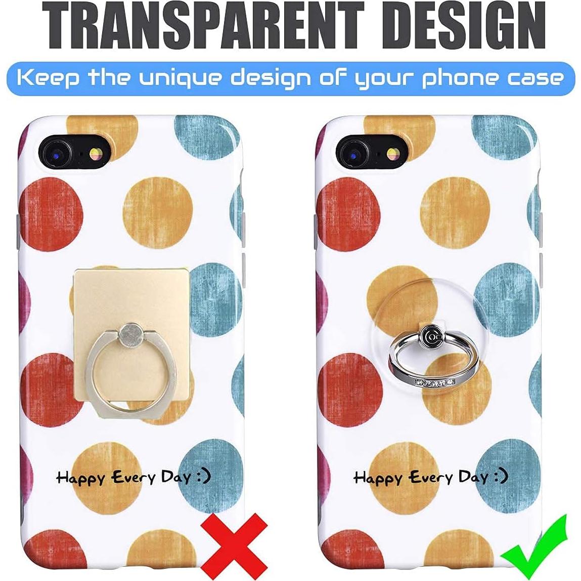 Soporte de Anillo Transparente EI Sonador 2 Diamantes Plateados