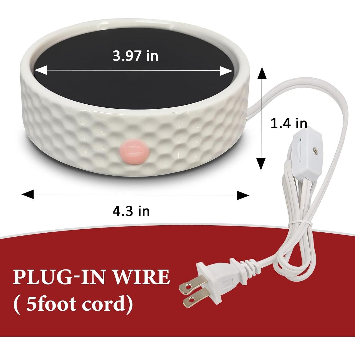 Plato Calentador de Velas Eléctrico Bobolyn Cerámico 2 Piezas