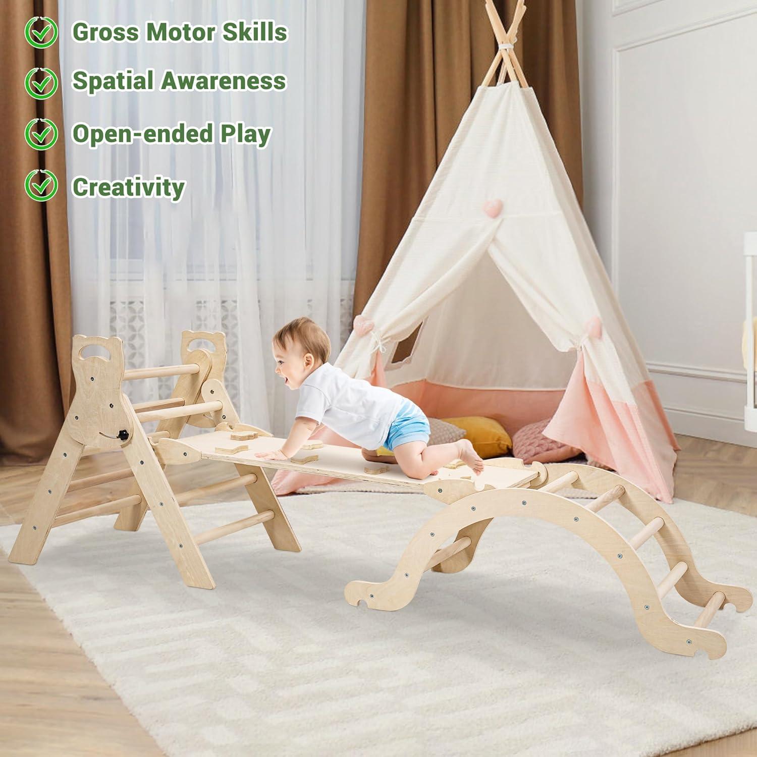 Conjunto de Escalada Pikler INNOPLAY 7-en-1 para Niños 1.5-5 Años