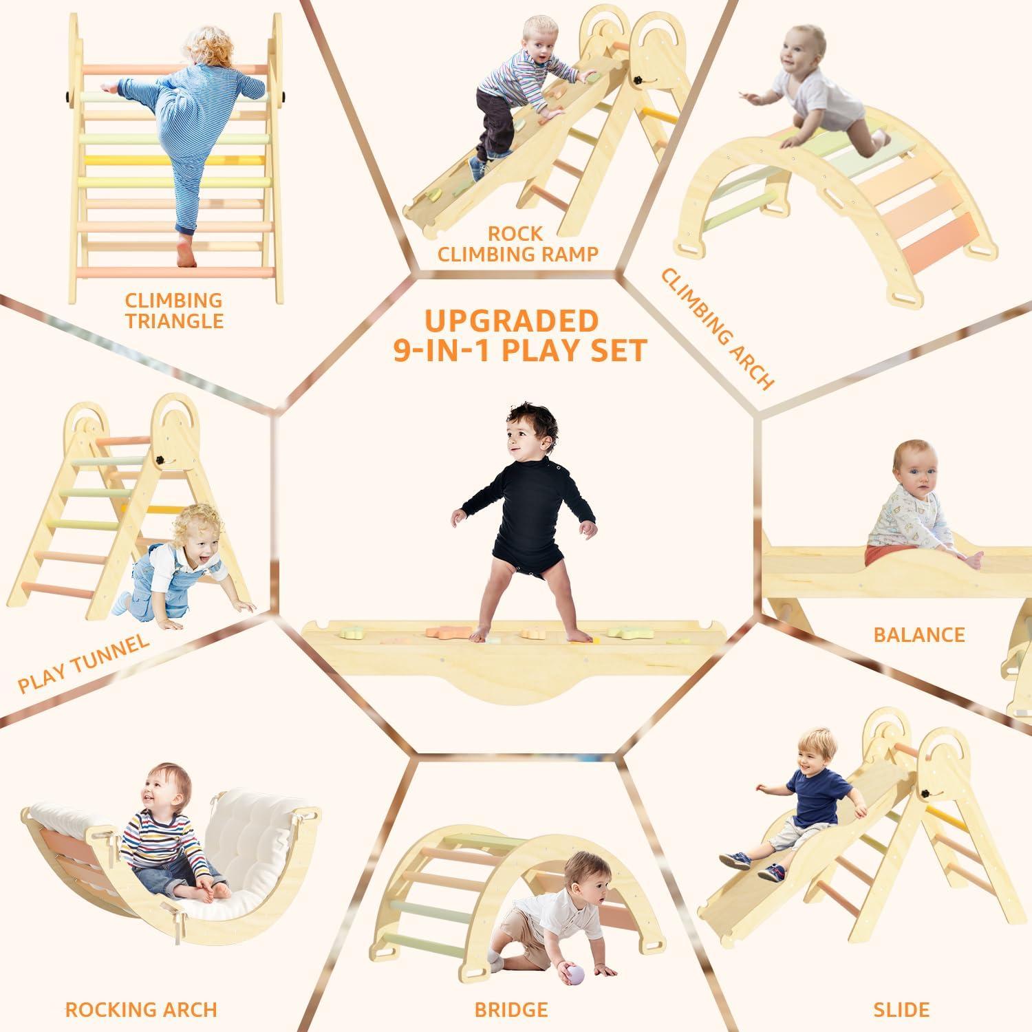 Conjunto Triángulo Pikler investfun para Niños 1-4 Años