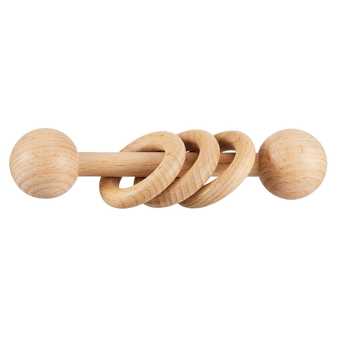 Sonajero de Madera Chriswell para Bebés - Juguete Montessori 3 Anillos