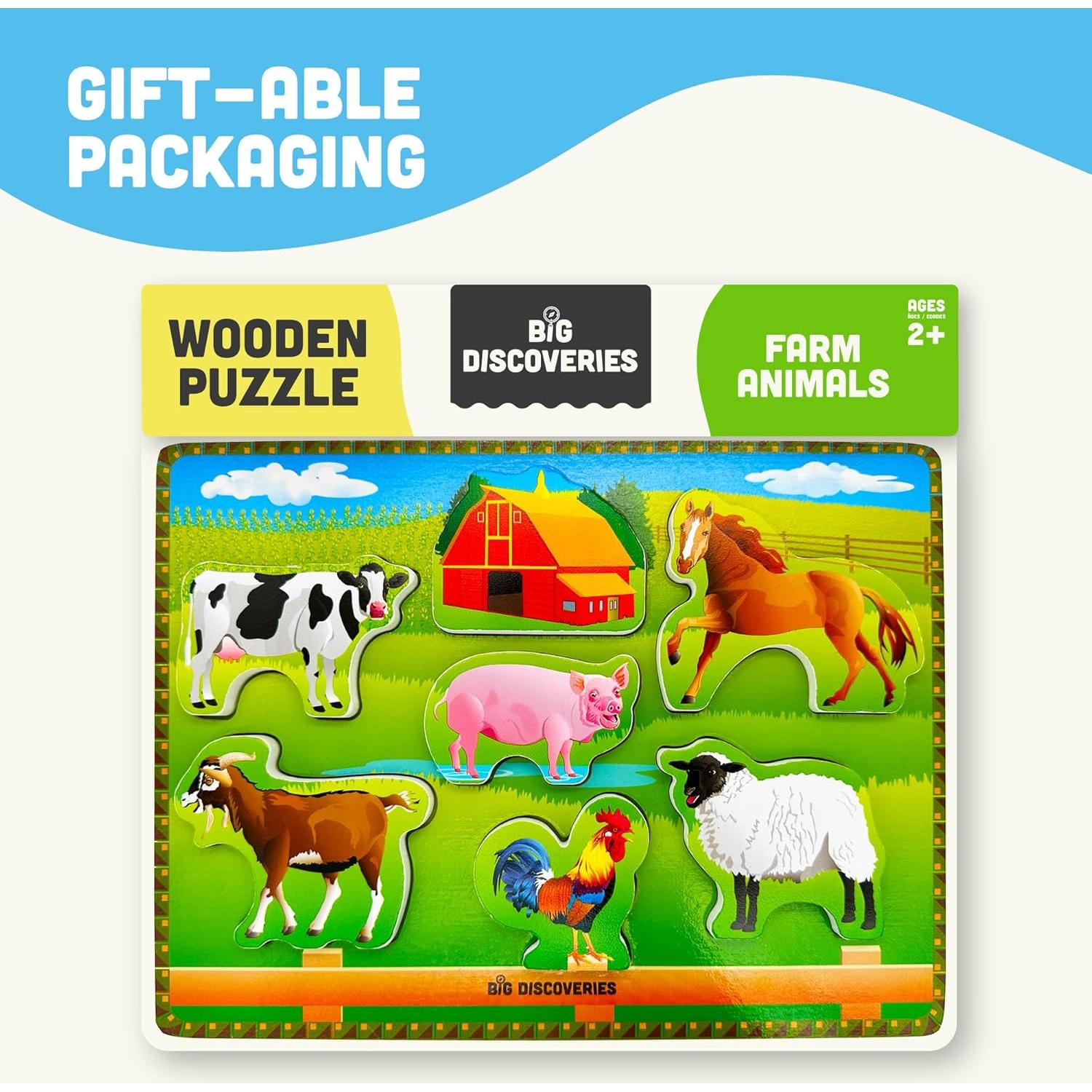 Rompecabezas de Madera Grandes Descubrimientos Animales de Granja