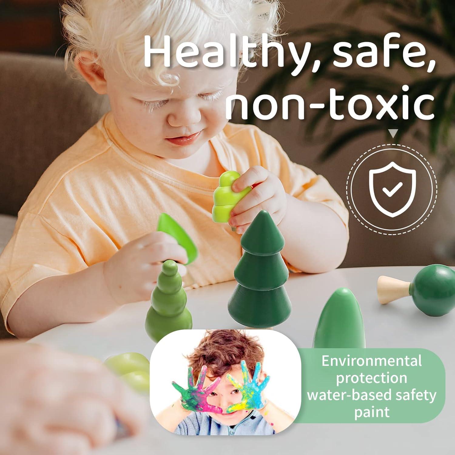 Conjunto de Juguetes de Árbol de Madera 8 Piezas Wooden Teether