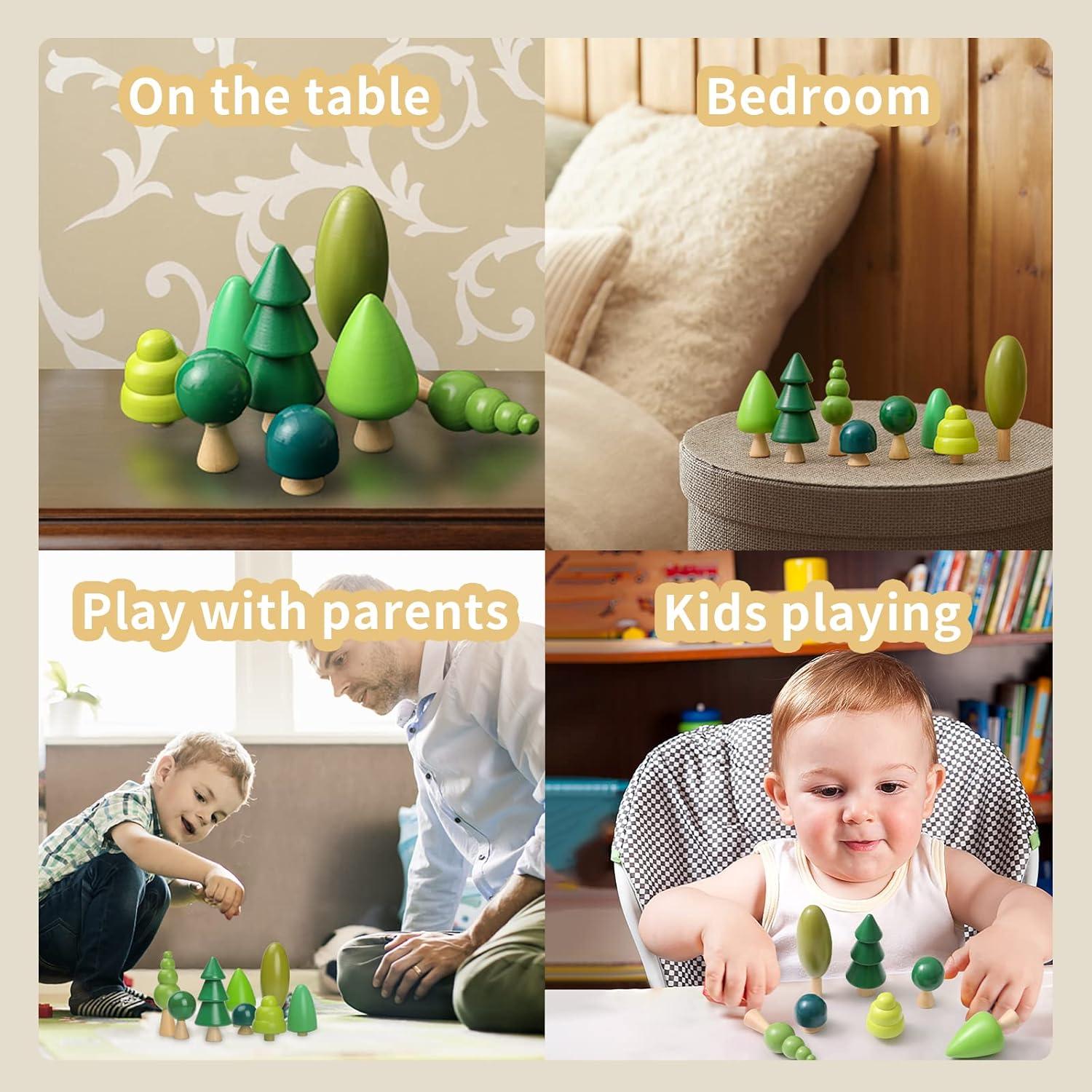 Conjunto de Juguetes de Árbol de Madera 8 Piezas Wooden Teether