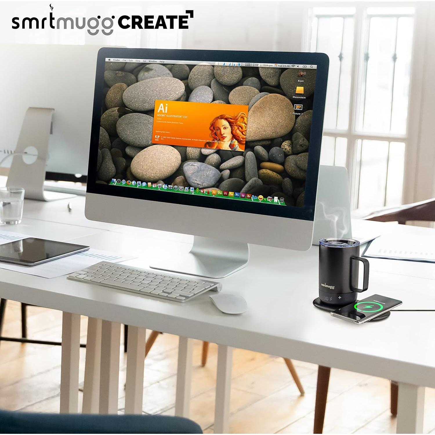 Taza Calentada SmrtMugg CREATE 14 OZ con Carga Inalámbrica