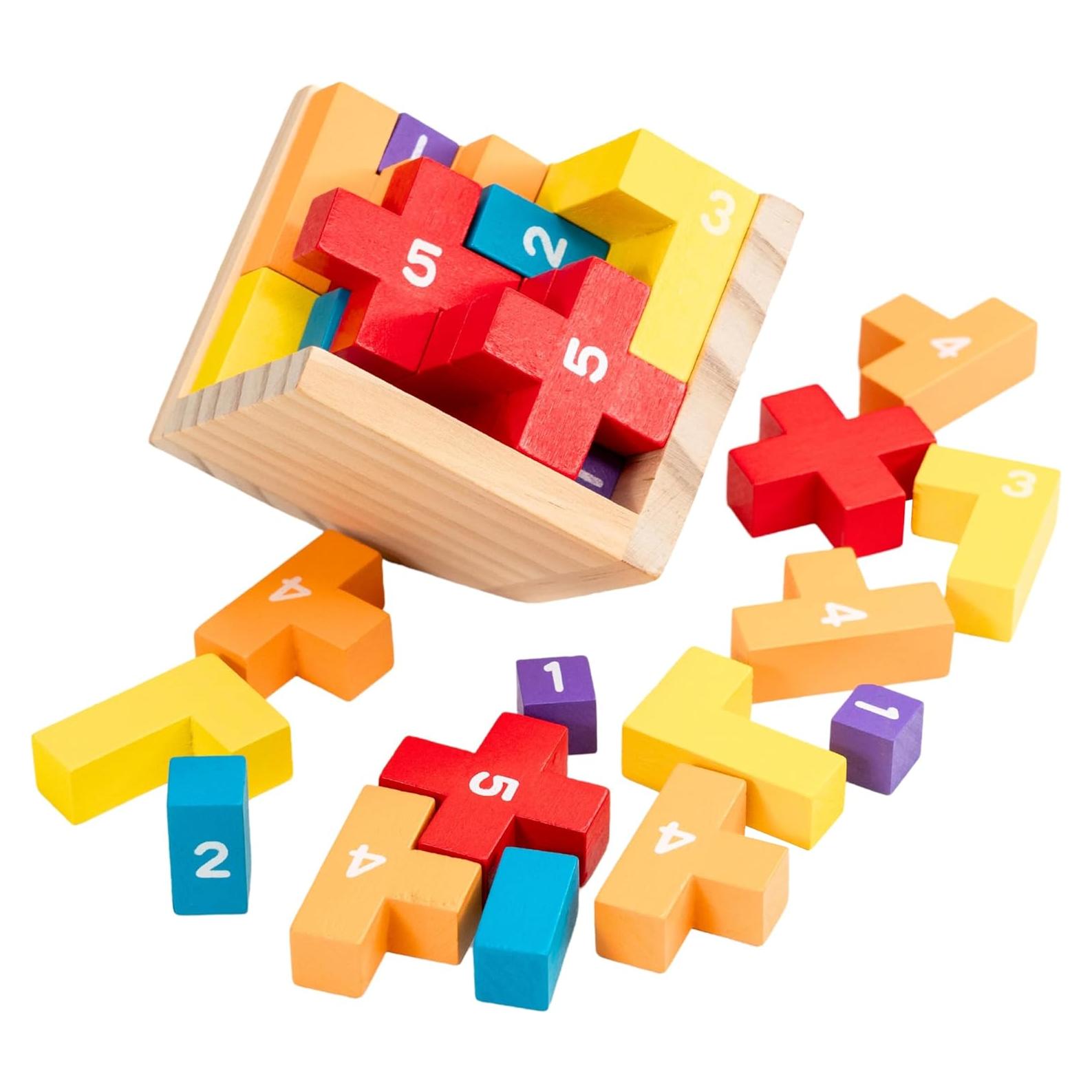 Rompecabezas 3D de Madera Zen Fun - Cubo Colorido 40 Piezas