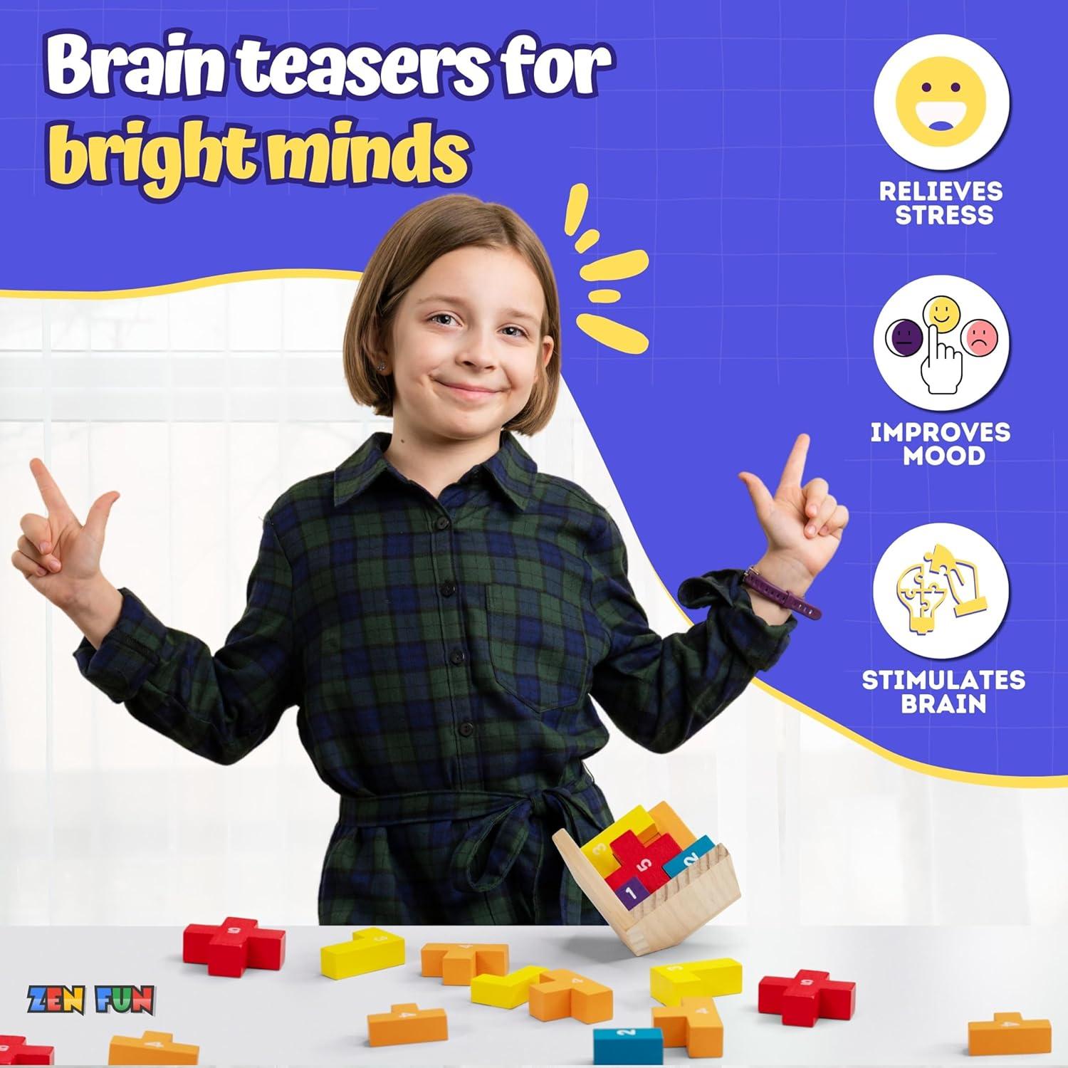 Rompecabezas 3D de Madera Zen Fun - Cubo Colorido 40 Piezas