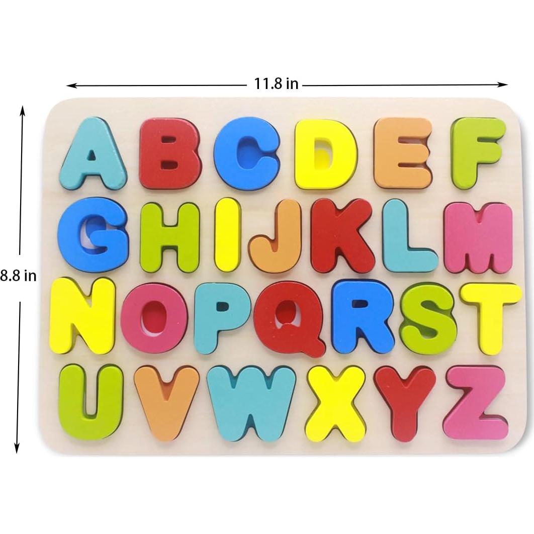 Rompecabezas de Alfabeto de Madera You&Xi para Niños 3-6 Años