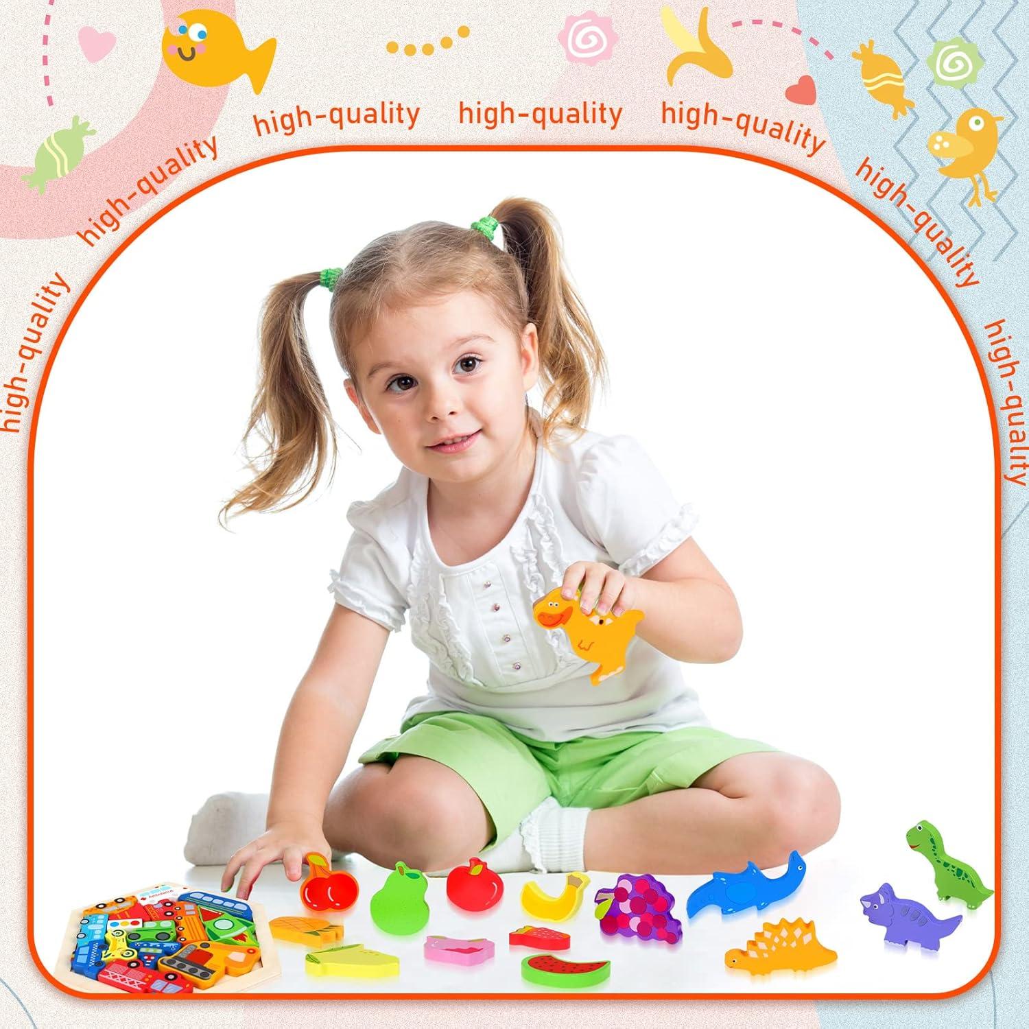 Paquete de 5 rompecabezas de madera Jerify para niños