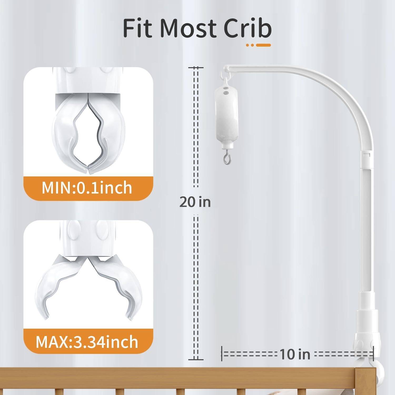 Brazo Móvil para Cuna FEISIKE con Música y Giro 58 cm
