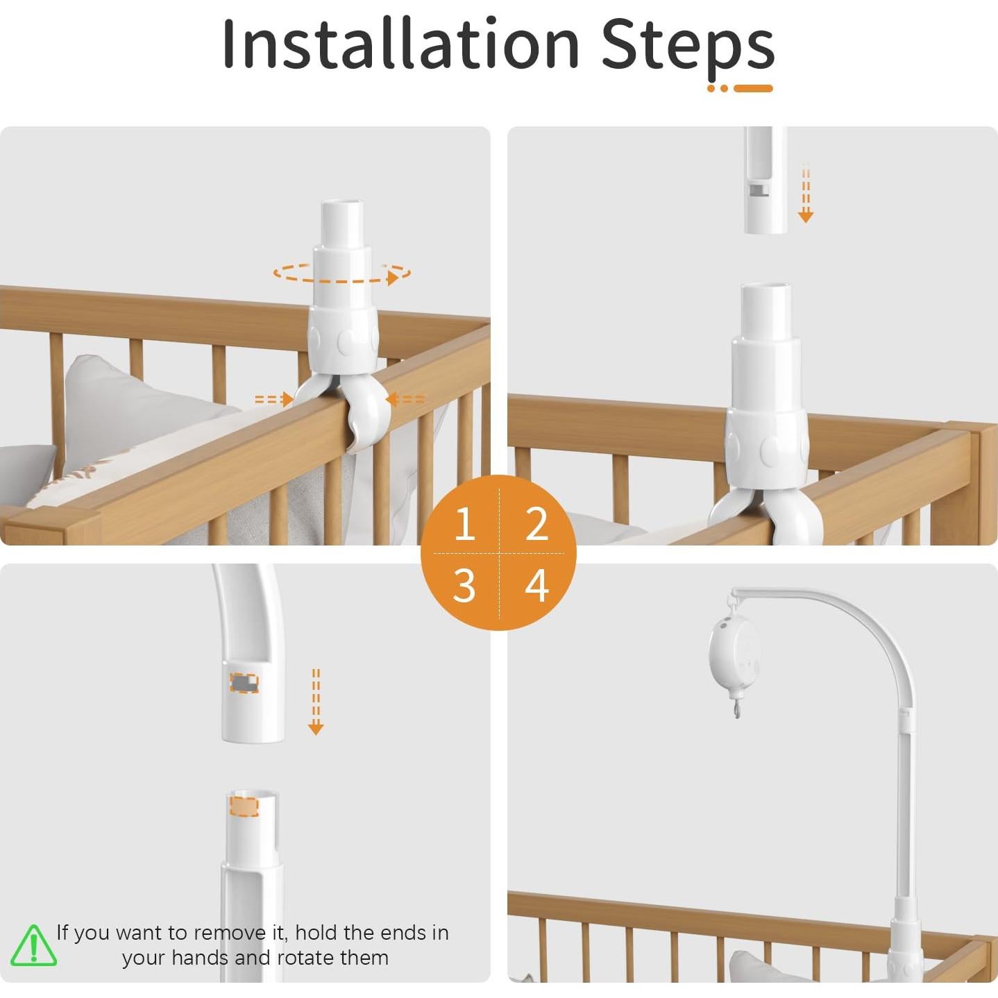 Brazo Móvil para Cuna FEISIKE con Música y Giro 58 cm