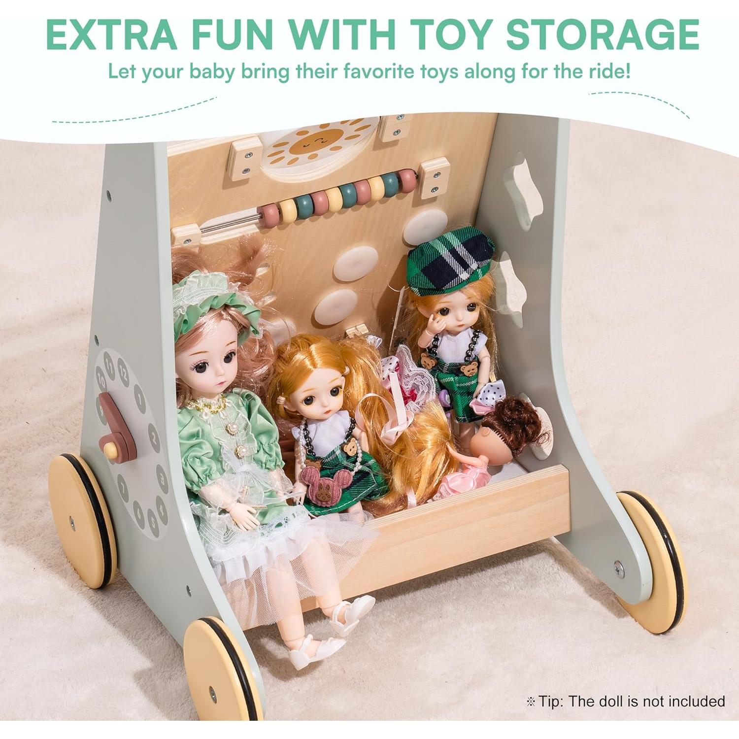 Andador de Madera ROBOTIME para Bebés 6 en 1 Azul