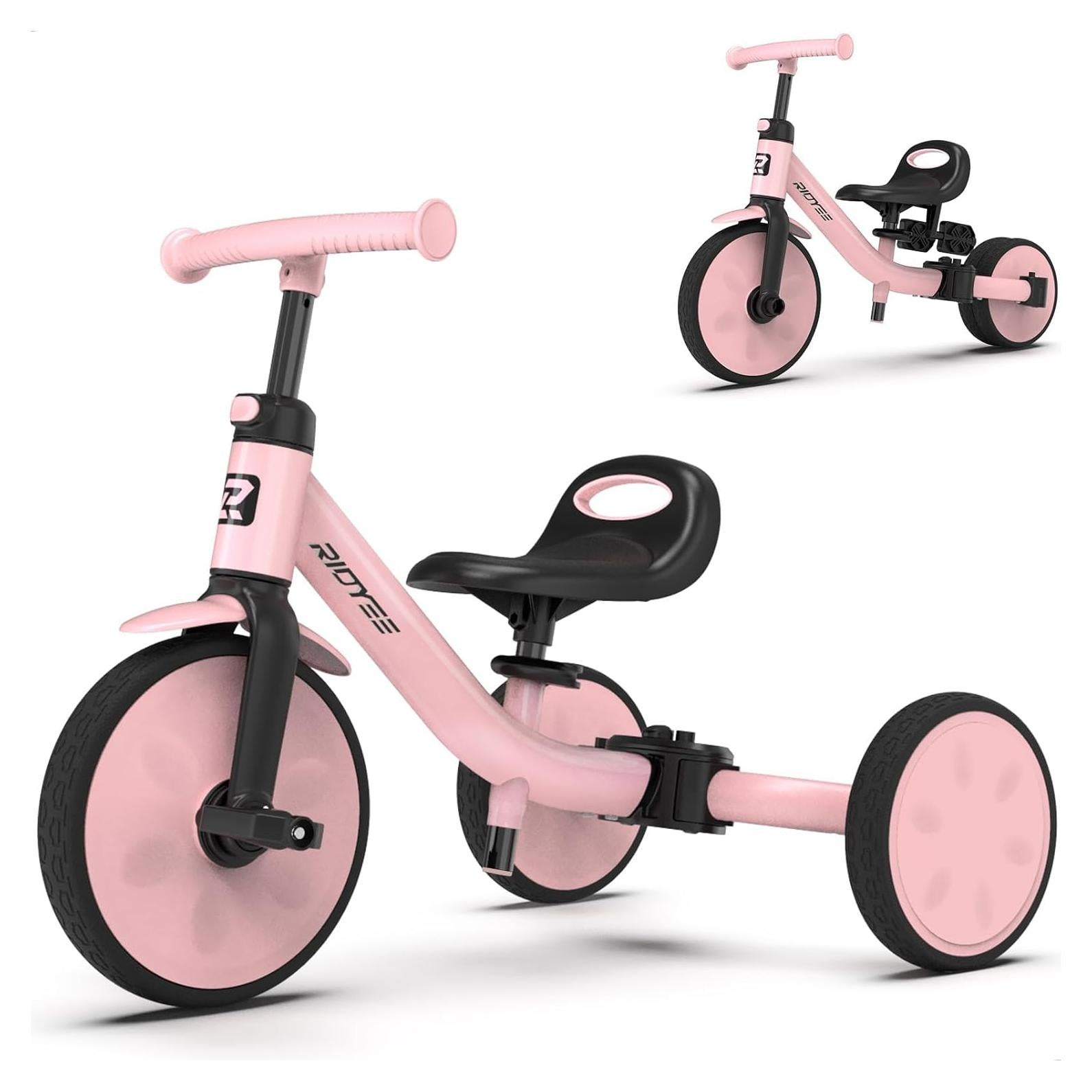 Triciclo 4-en-1 RIDYEE Rosa para Niños 18 Meses a 3 Años