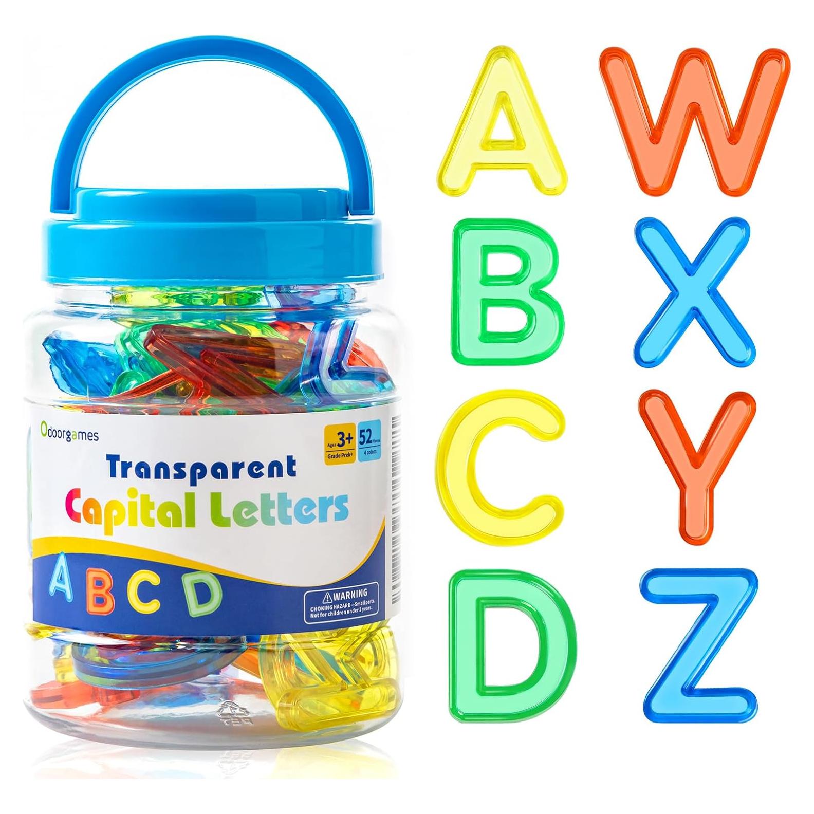 52 Letras Mayúsculas Translúcidas Odoorgames para Mesa de Luz