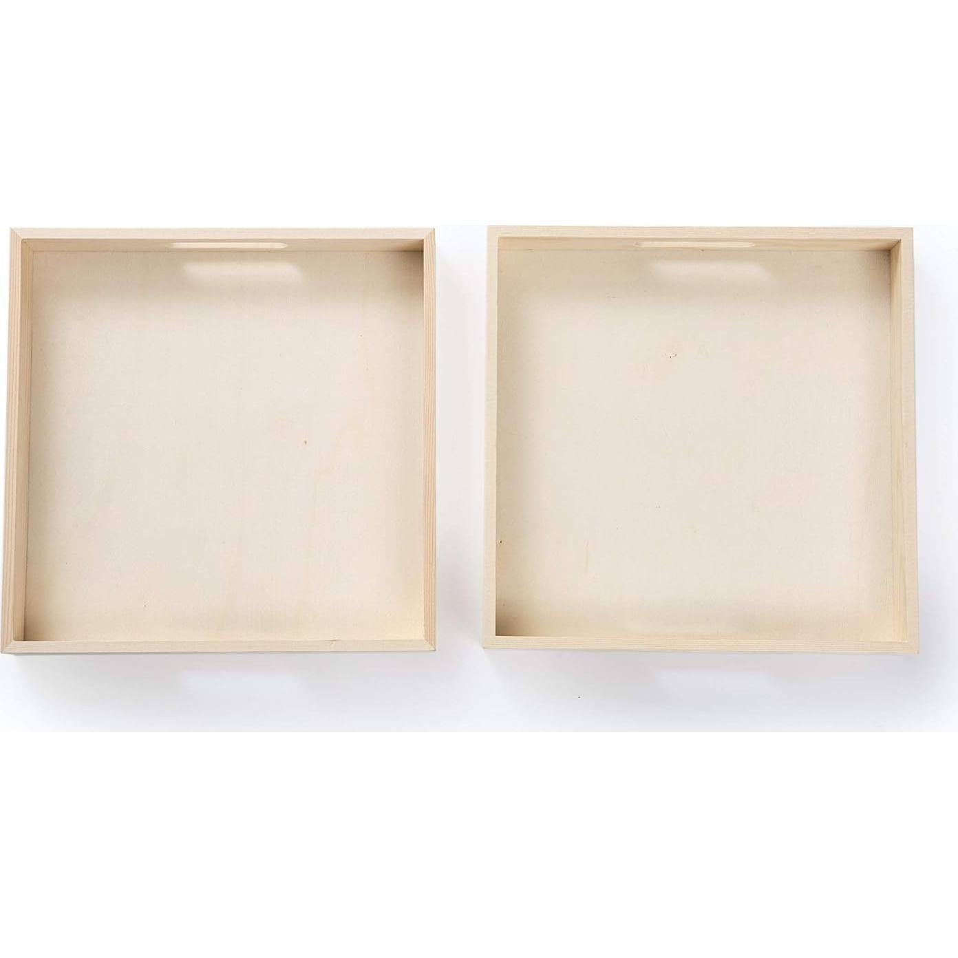 Bandeja de Madera Cuadrada Wooden Living - Paquete de 2