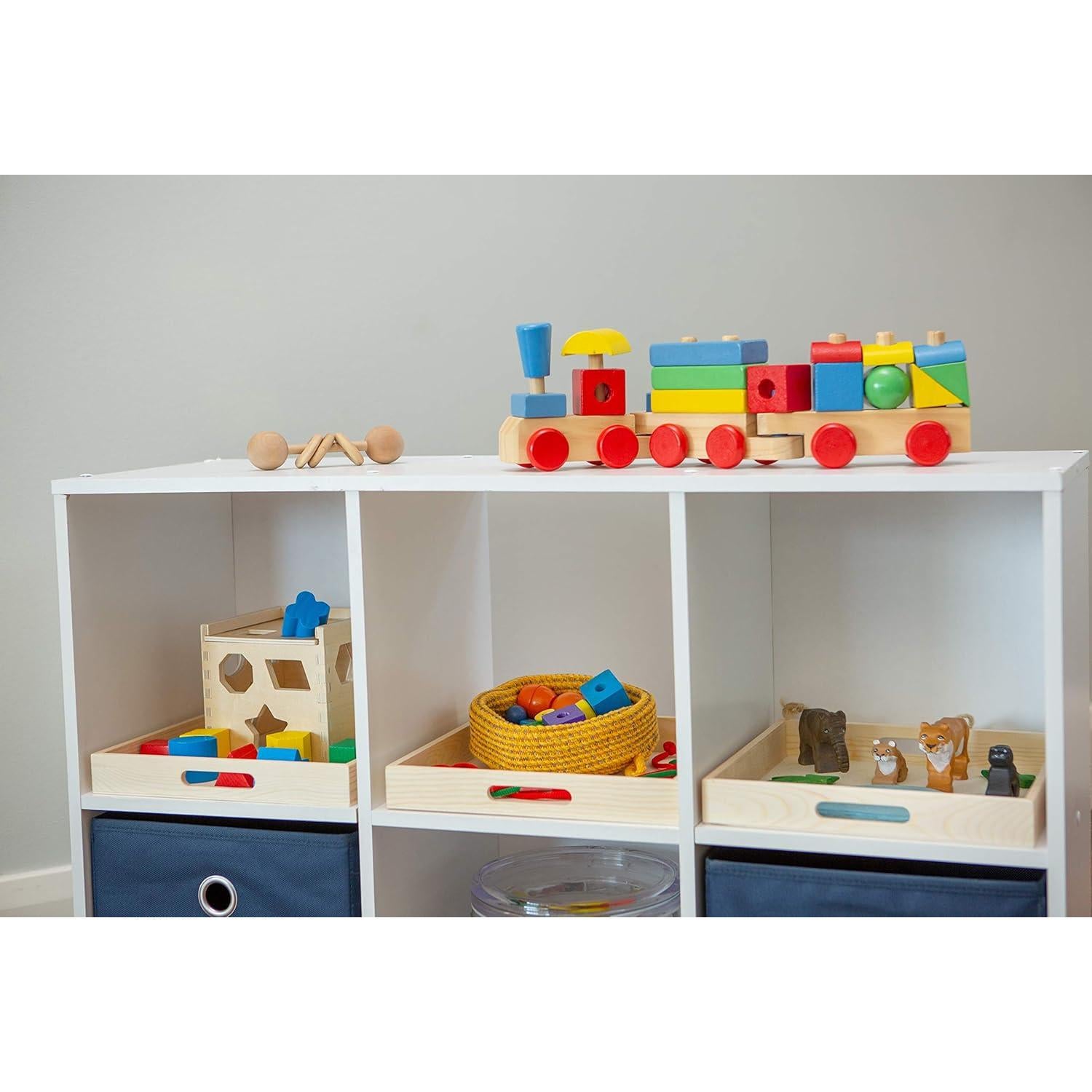 Bandeja de Madera Cuadrada Wooden Living - Paquete de 2