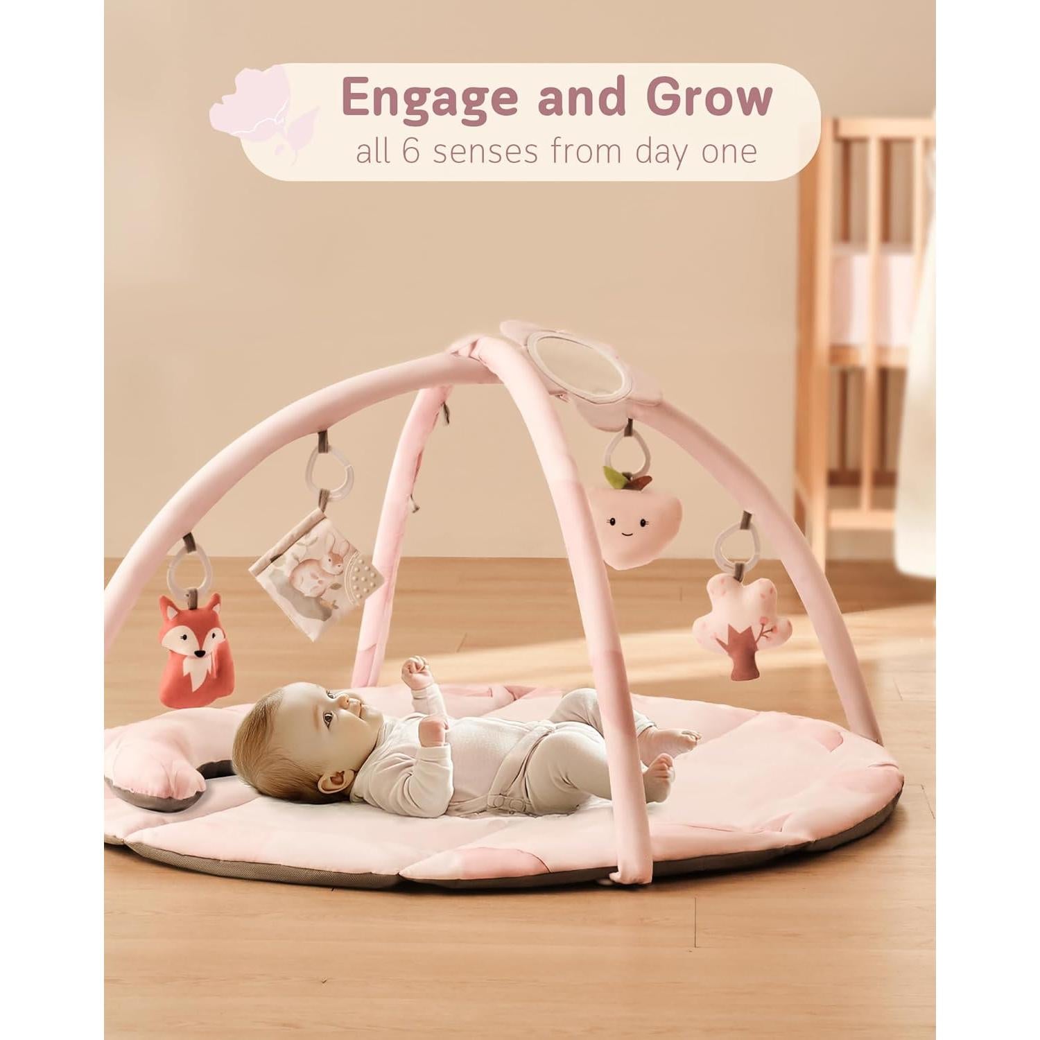 Gimnasio de Juego Fortella para Bebés Rosa Claro con 5 Juguetes