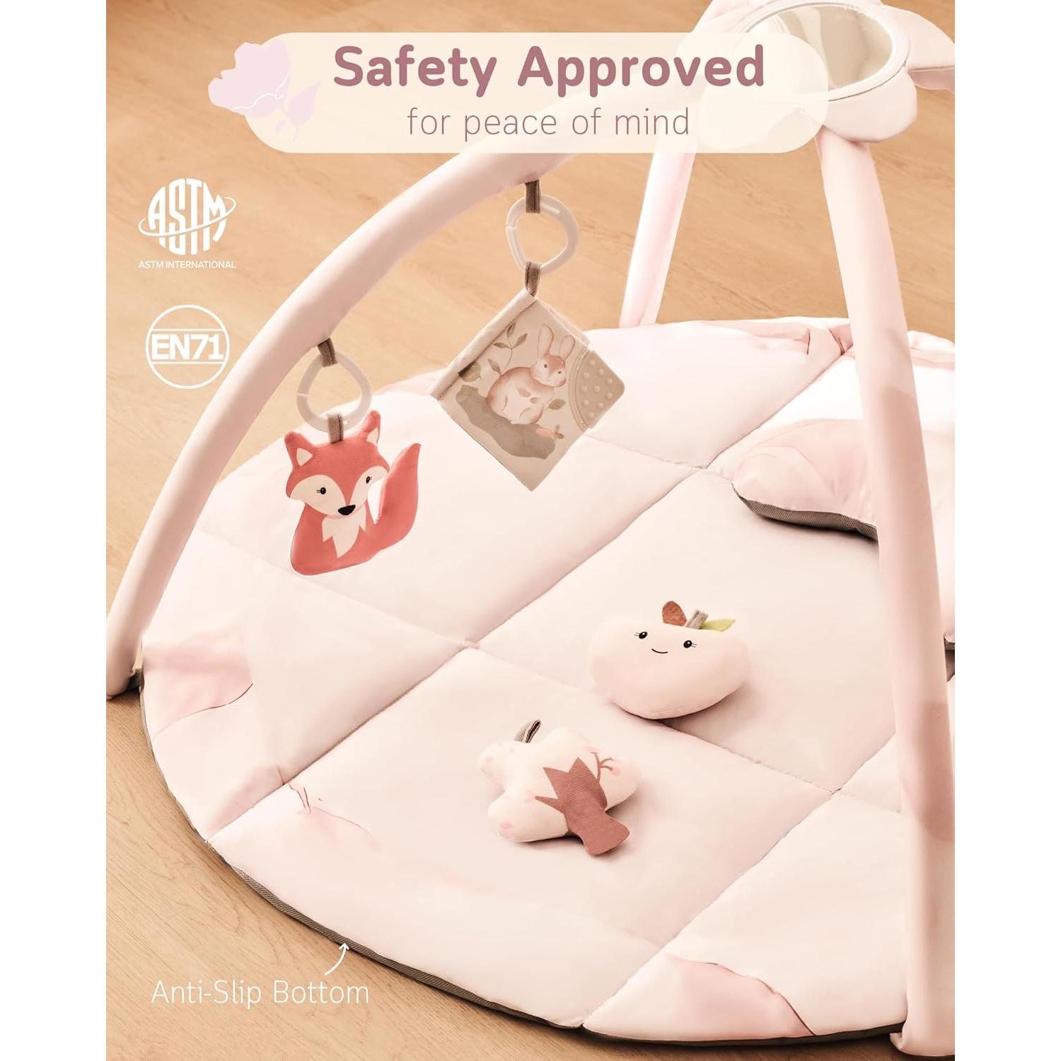 Gimnasio de Juego Fortella para Bebés Rosa Claro con 5 Juguetes