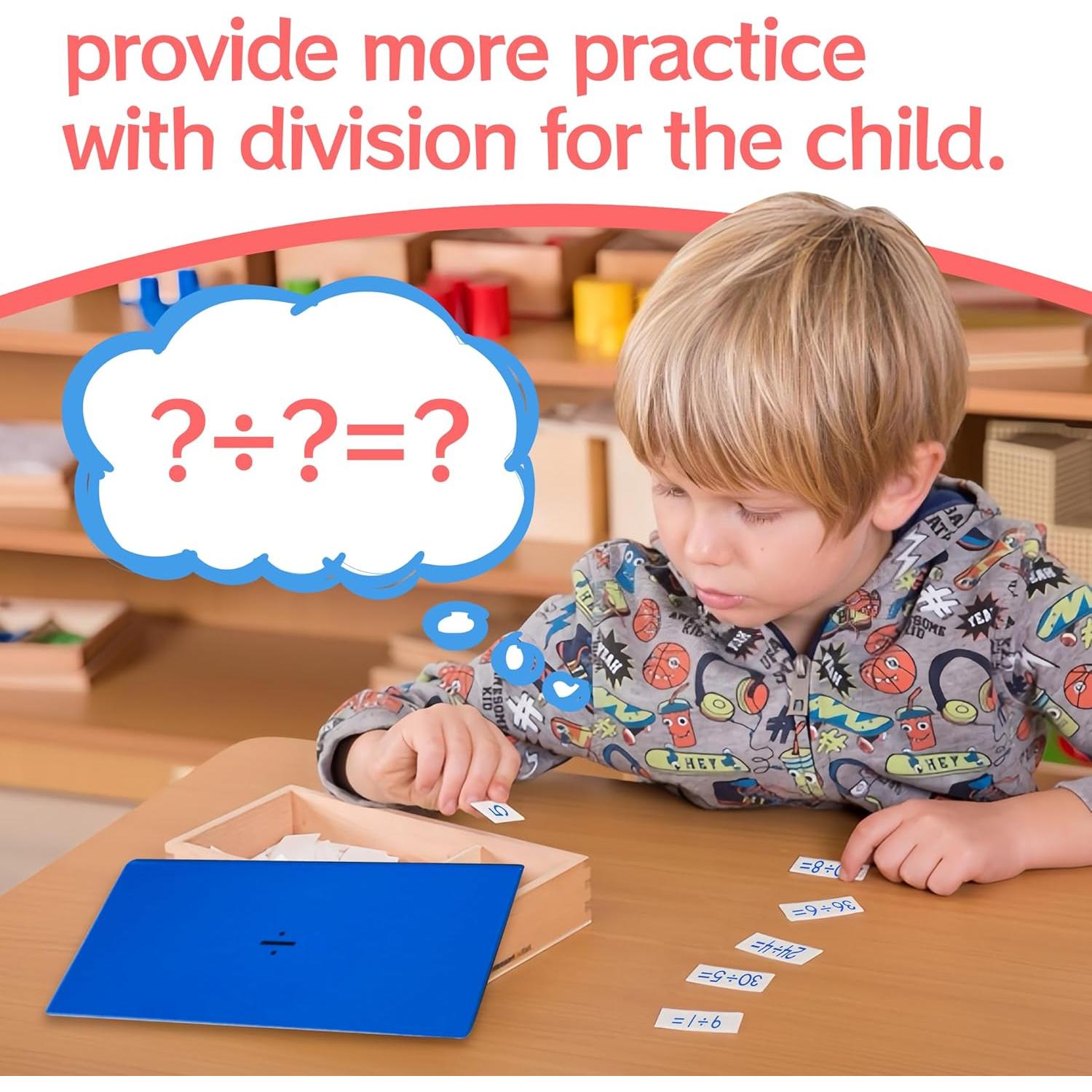 Caja de Ecuaciones de División Montessori MONTESSORI OUTLET 164 Piezas