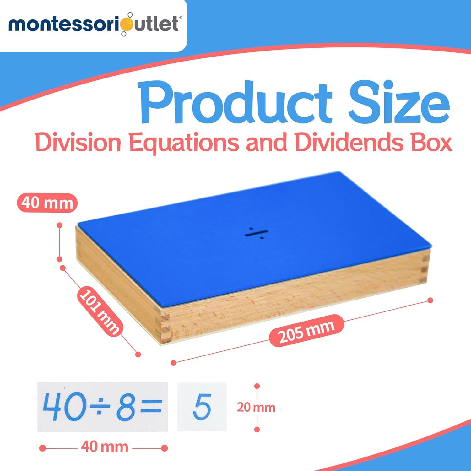 Caja de Ecuaciones de División Montessori MONTESSORI OUTLET 164 Piezas