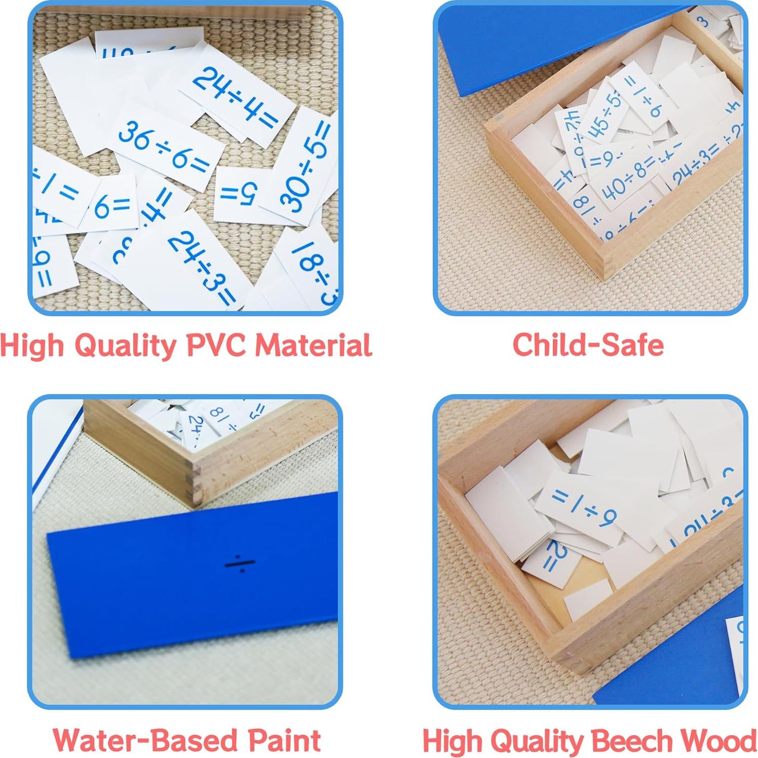 Caja de Ecuaciones de División Montessori MONTESSORI OUTLET 164 Piezas