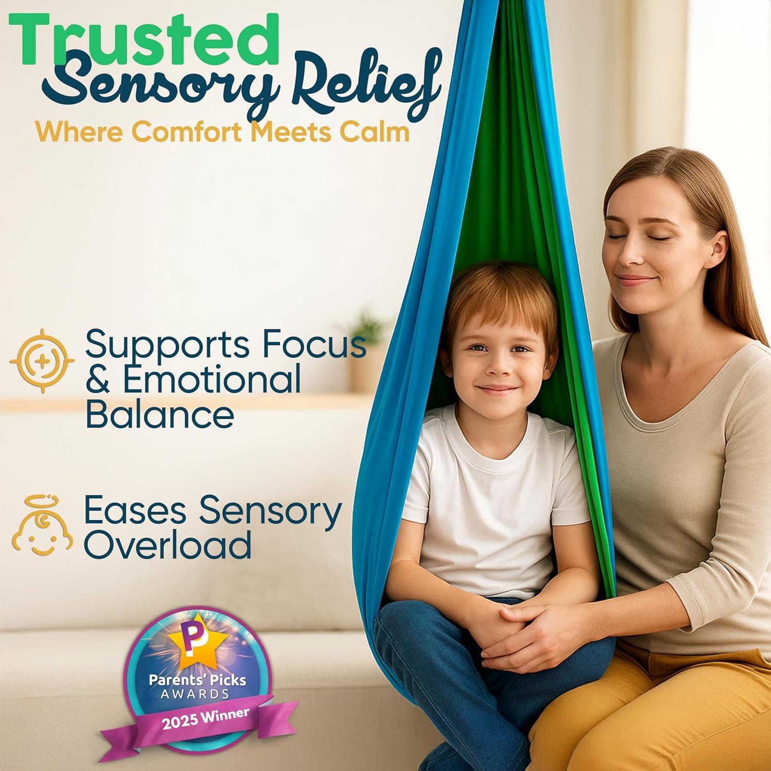 Columpio Sensorial VISSE para Niños 100kg Verde/Azul 3+ Años