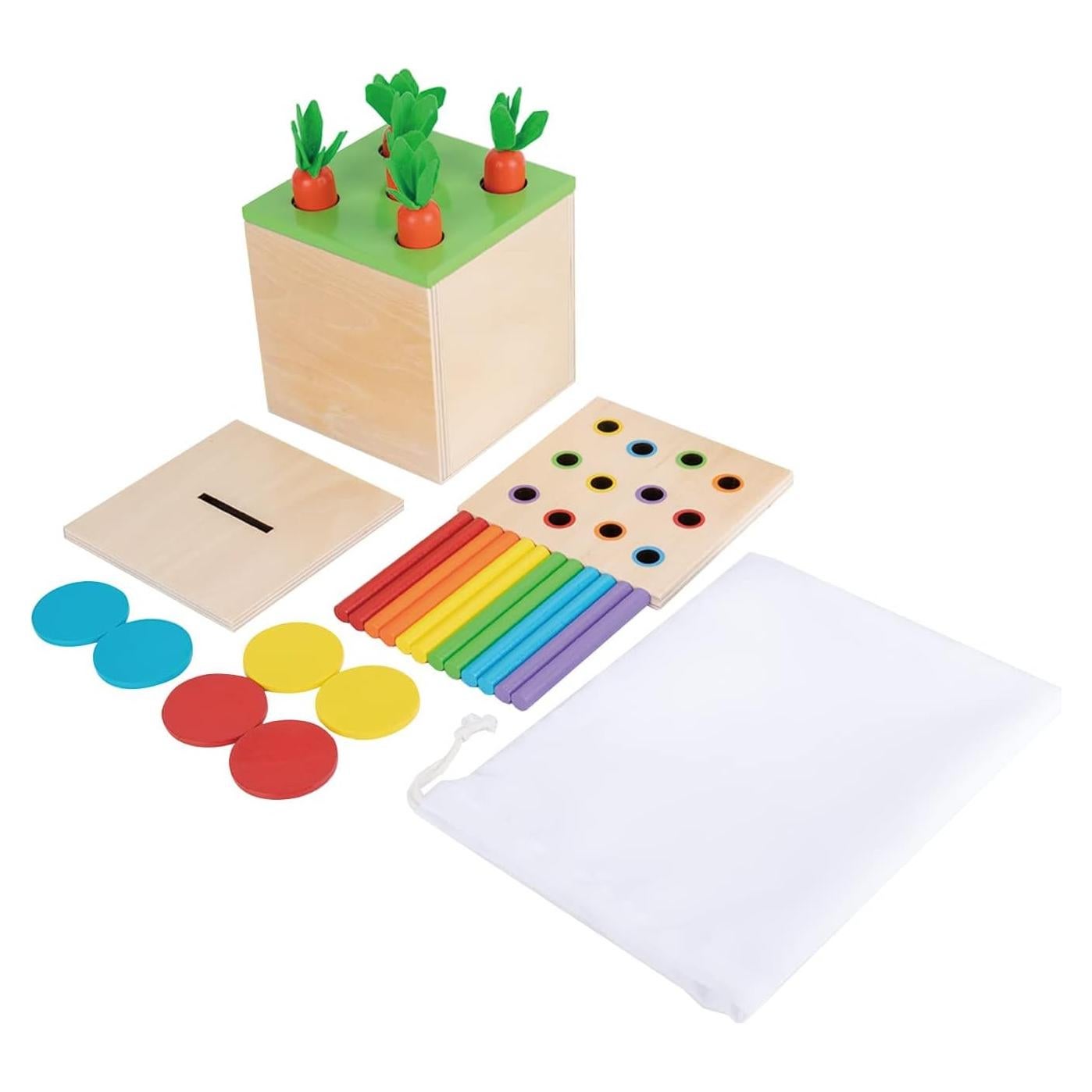 Kit de Juego Montessori 3 en 1 Adena - Juguetes de Madera