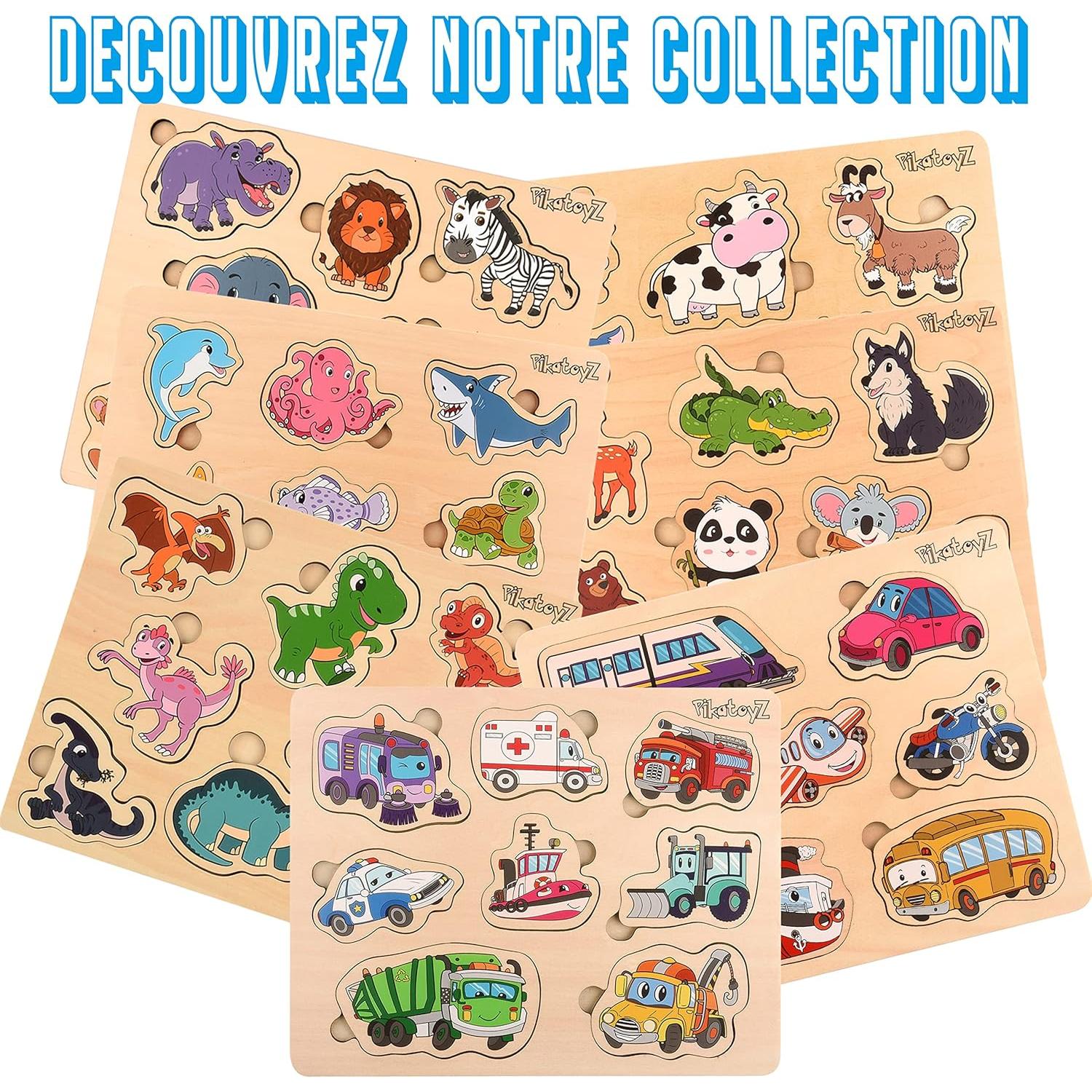 Rompecabezas de Madera Montessori PikatoyZ Vehículos 19x25cm