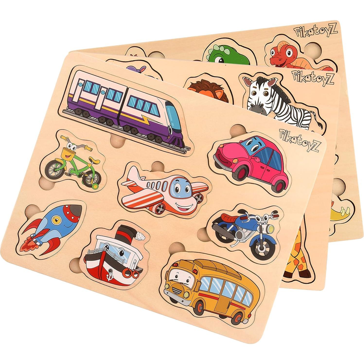 Rompecabezas de Madera Montessori PikatoyZ Vehículos 19x25cm